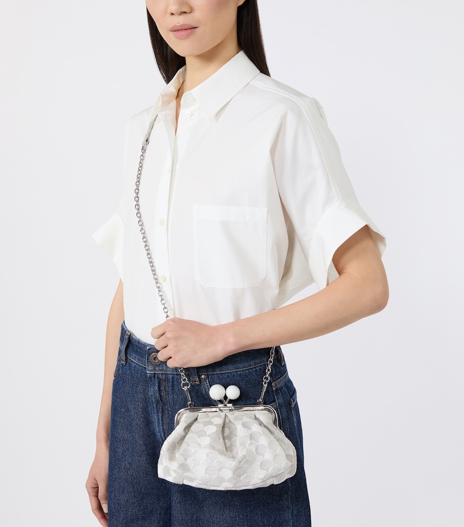 Weekend Max Mara Woven Jacquard Pasticcino Clutch Bag White Image 2