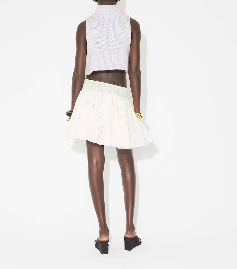 Cotton-Linen Ruffle Mini Skirt BLANC Image 3