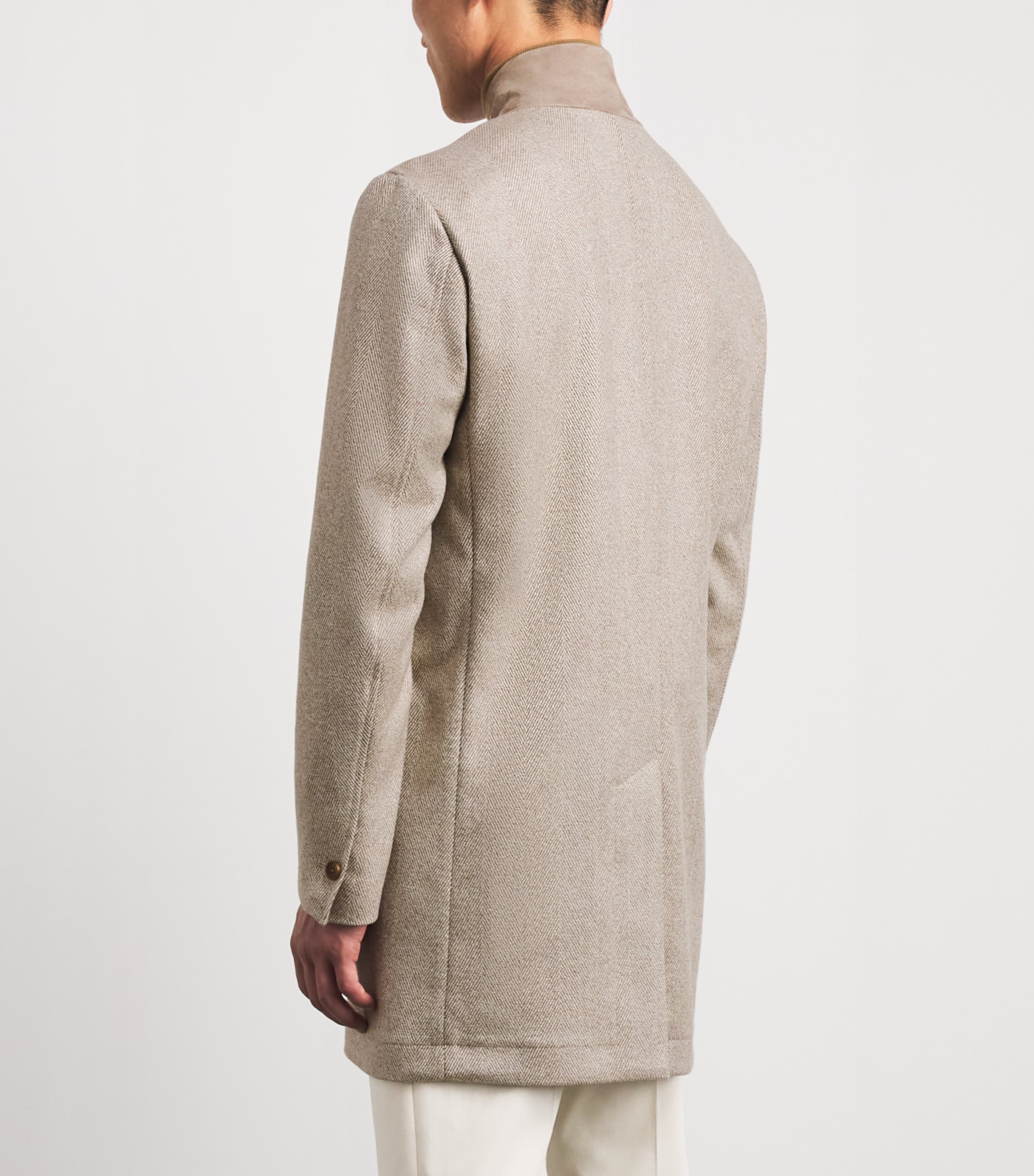 Fioroni Cashmere Mens Cashmere Herringbone Voyager Overcoat Image 4