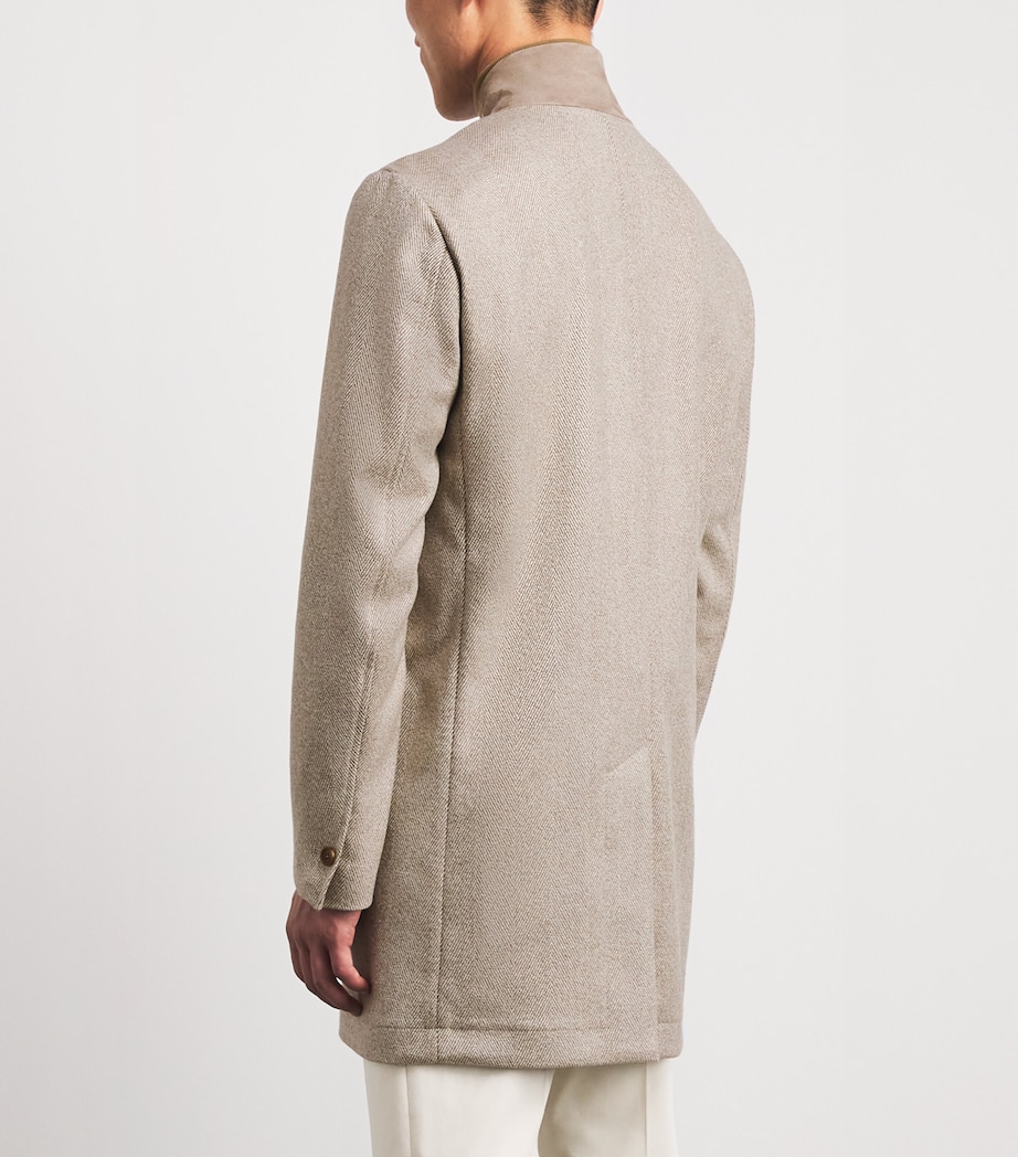 Fioroni Cashmere Mens Cashmere Herringbone Voyager Overcoat Image 4