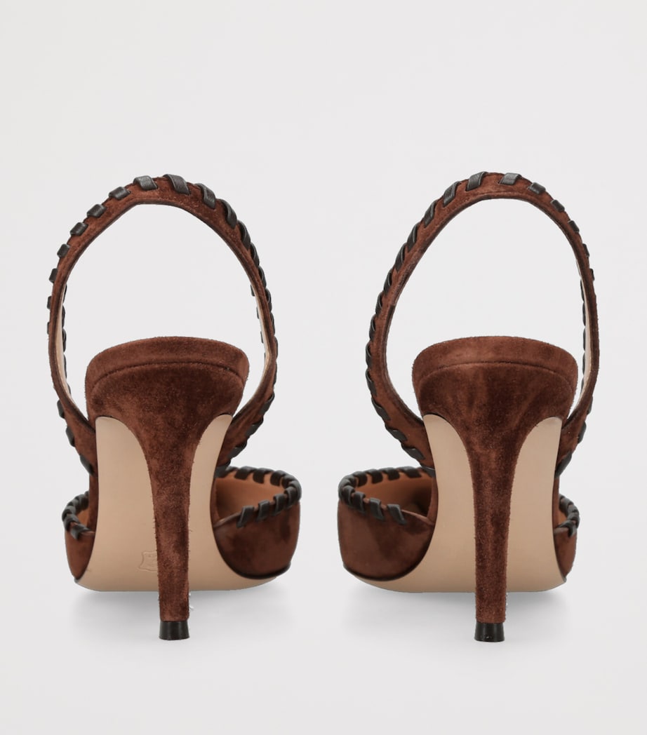 Gianvito Rossi Suede Slingback Pumps 85 Bronze Com Image 2