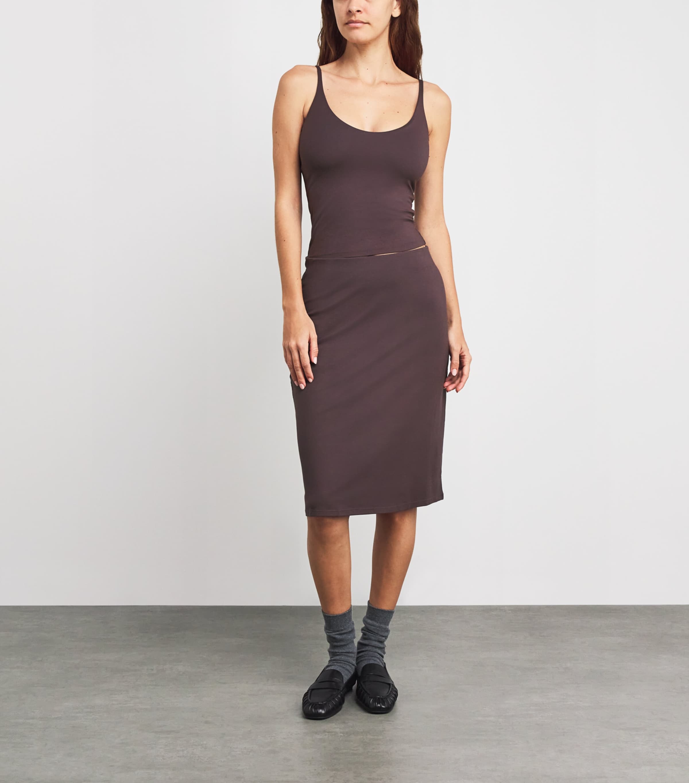 Soft Lounge Midi Skirt RAISIN Image 2