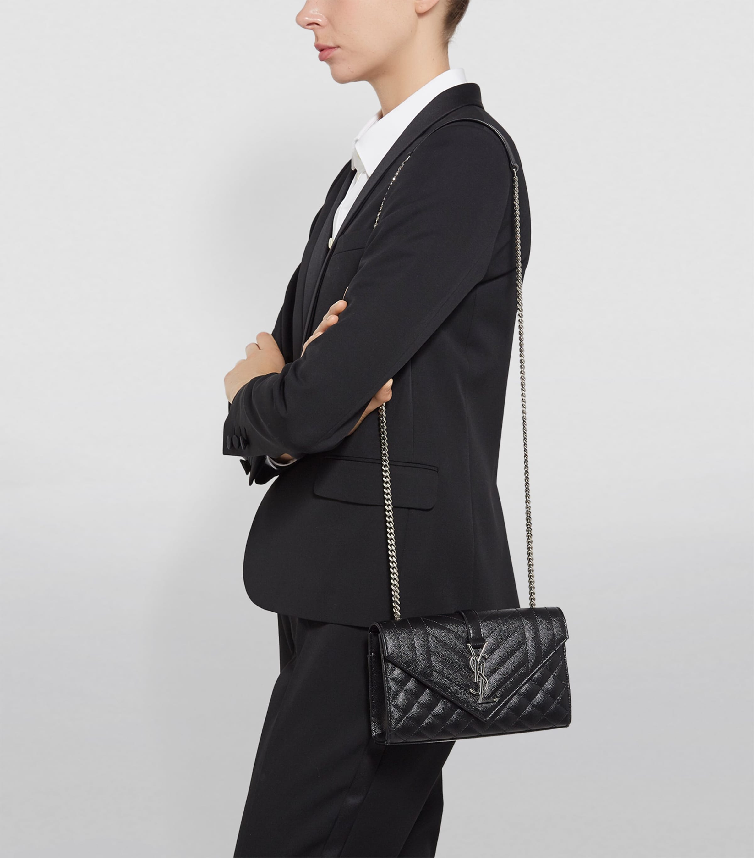 ショルダーバッグ・ポシェット SAINT LAURENT SMALL ENVELOPE SHOULDER BAG Saint Laurent Small Envelope Matelassé Shoulder Bag | Harrods US