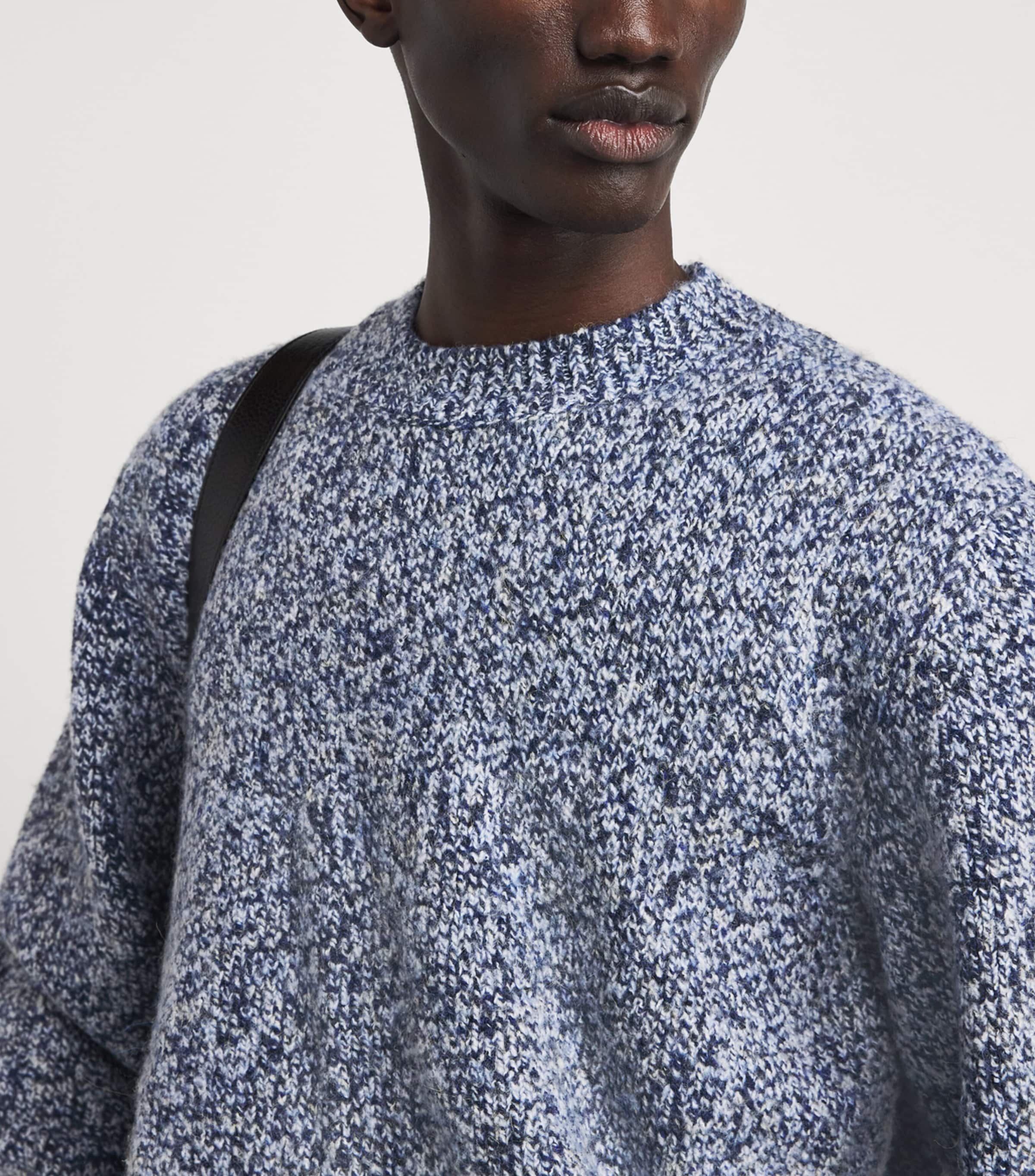Won Hundred Mens Twisted Yarn Knitted Sweater Blue Indigo Comb. Image 3