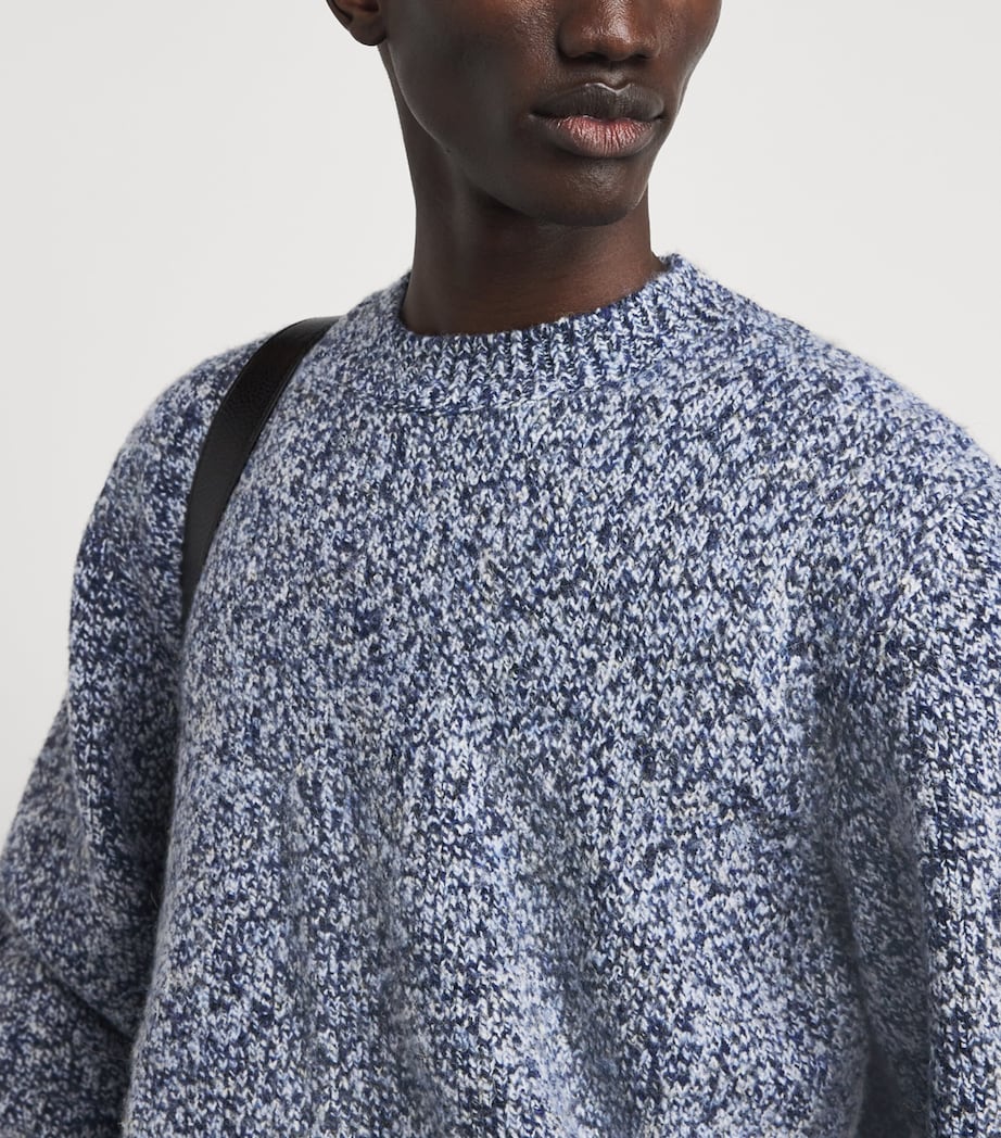 Won Hundred Mens Twisted Yarn Knitted Sweater Blue Indigo Comb. Image 3