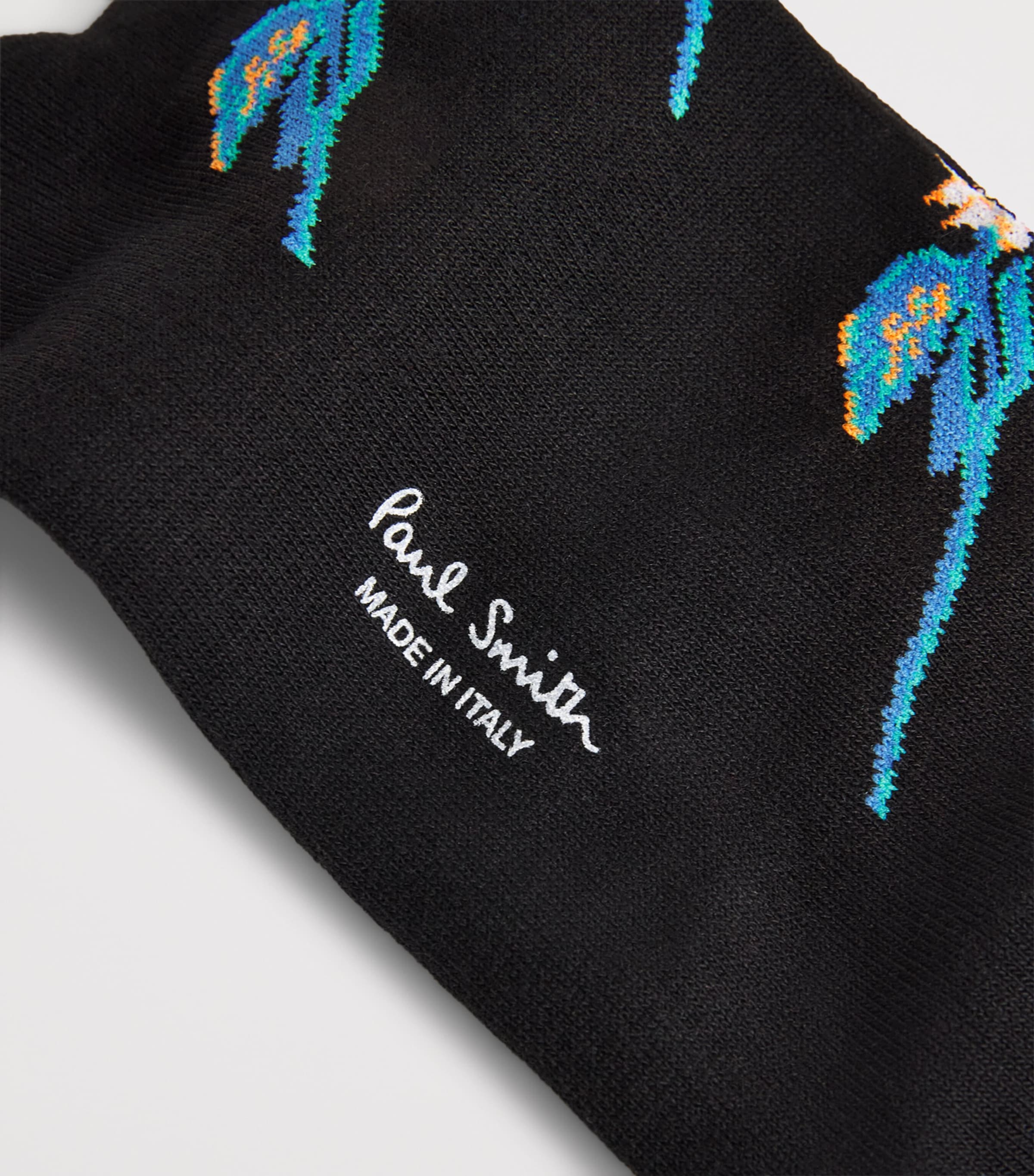 Cotton-Blend Flower Stem Socks 79 BLACK Image 2