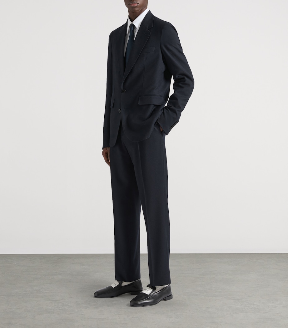 Wool Tapered Tailored Trousers BLACK Image 2