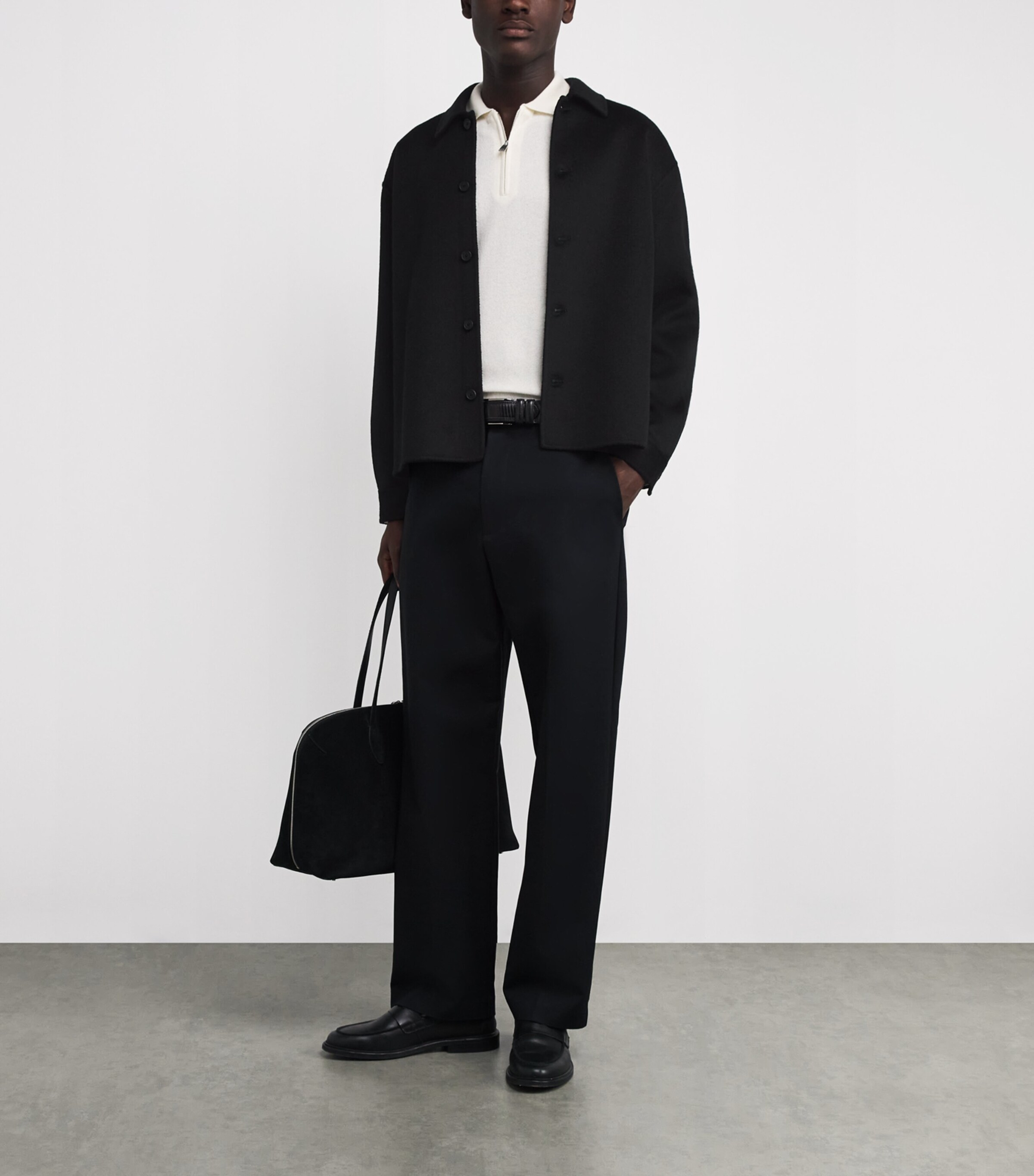 Wool Double-Faced Overshirt BLK Image 2