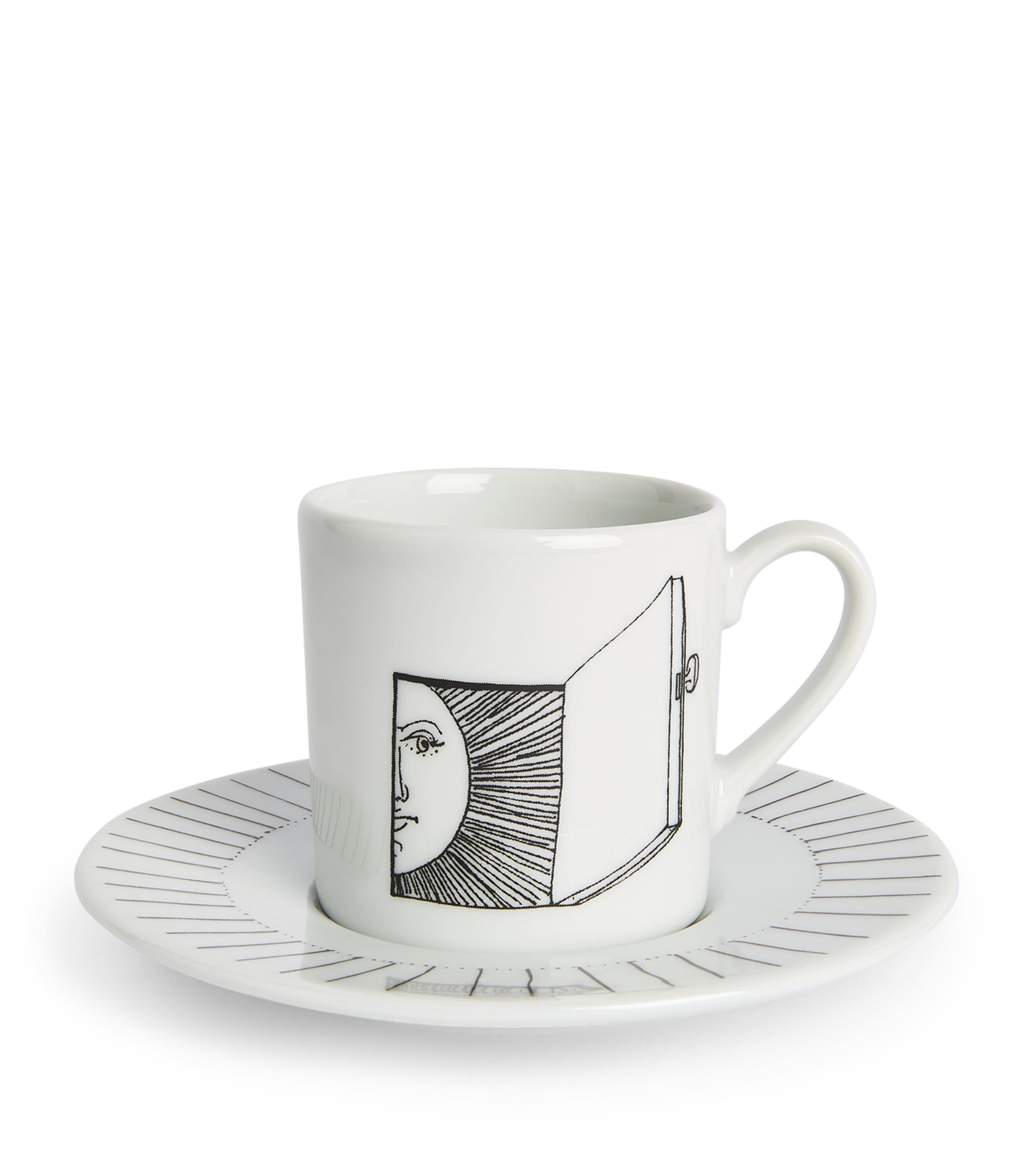 Fornasetti Solitario Coffee Cup and Saucer | Dining | Tableware | Tea Cups & Saucers | Tea Sets | Designers | Fornasetti