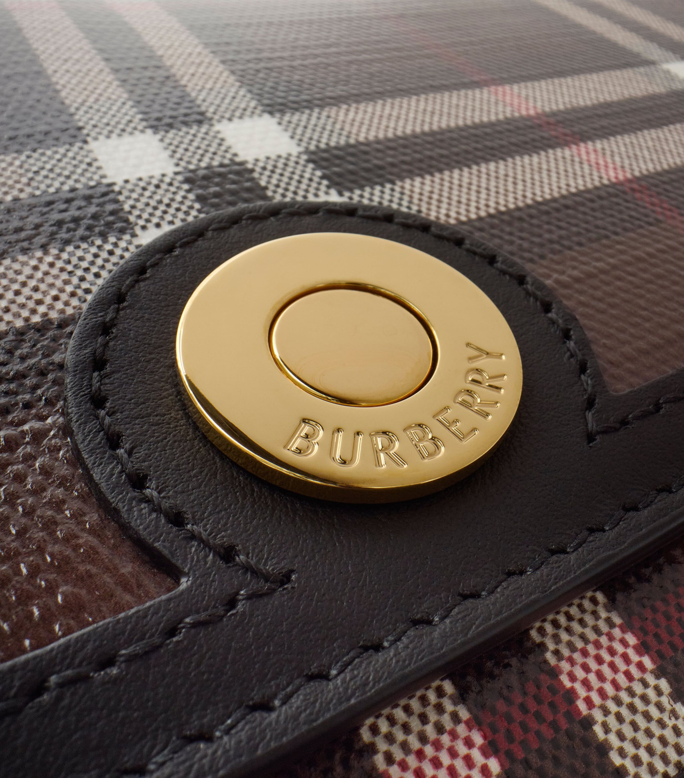 Burberry Check Note Cross-Body Bag Chocolate Brown Image 4