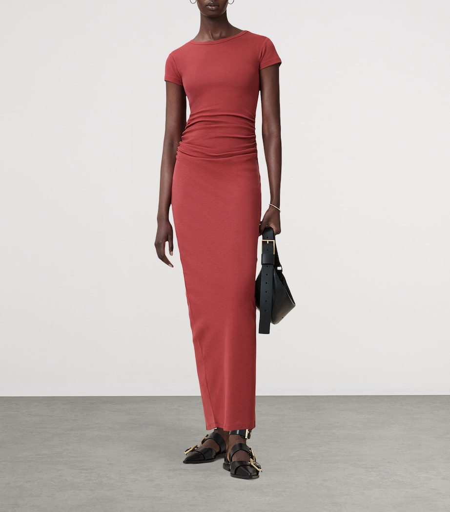 Stretch-Organic Cotton Katarina Maxi Dress BURNT BRICK RED Image 7