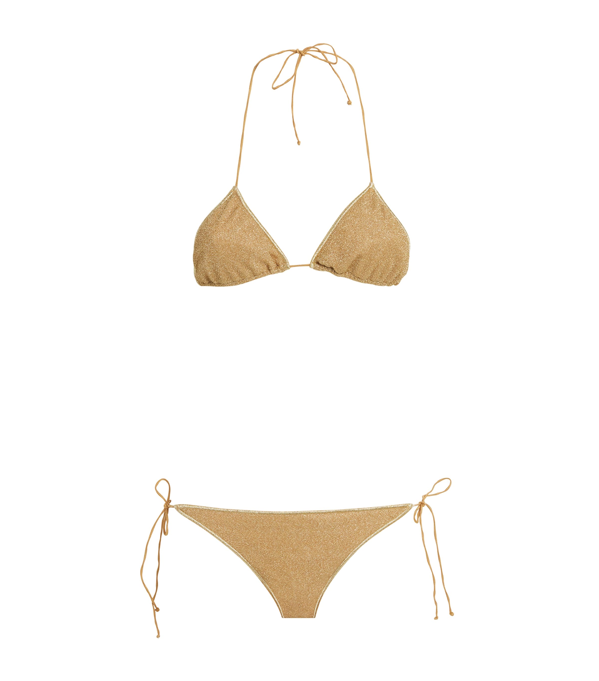 Oseree Lumière Triangle Bikini In Beige