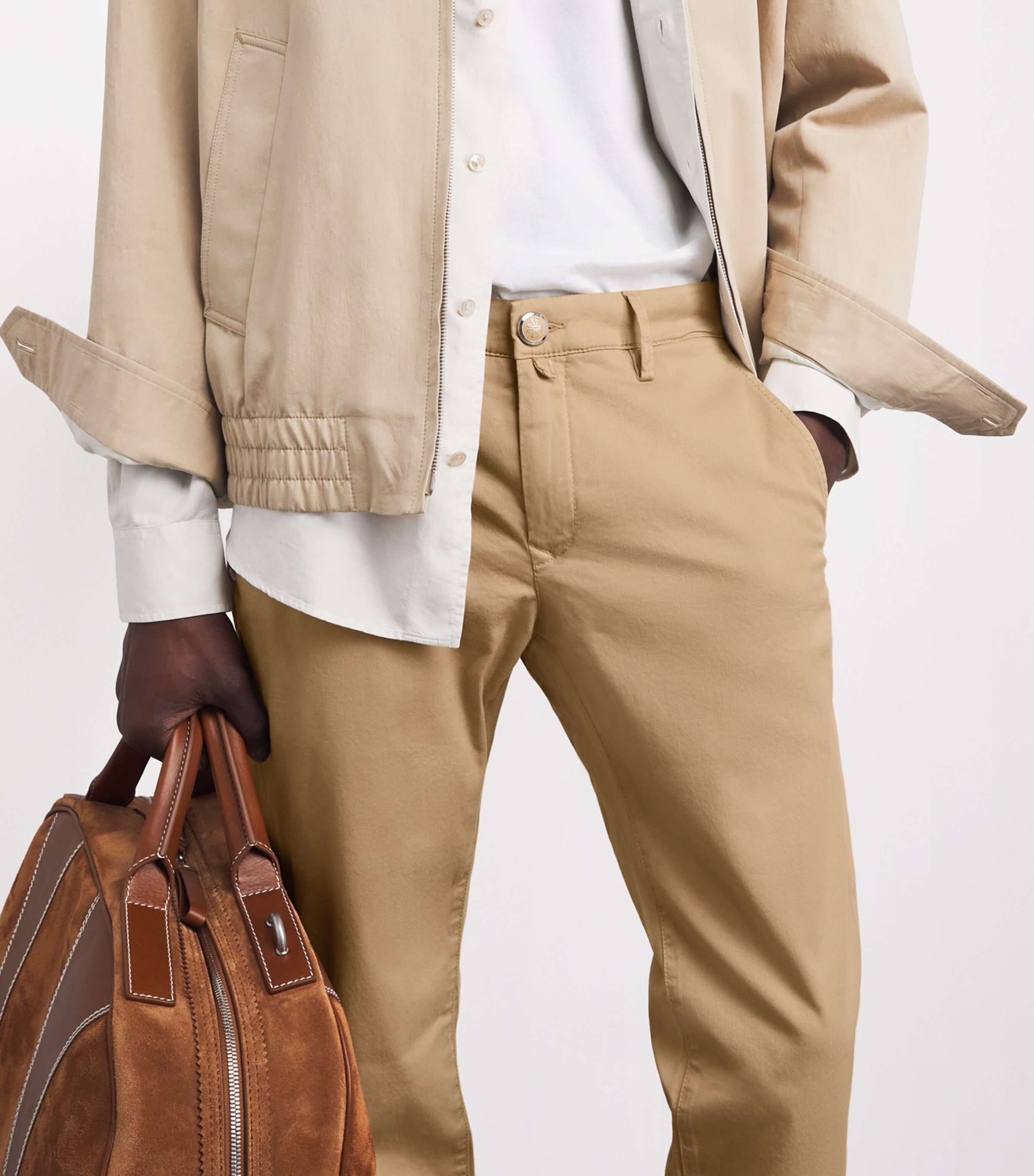 JACOB COHËN Mens Stretch-Cotton Bobby Slim Chinos Beige Image 3