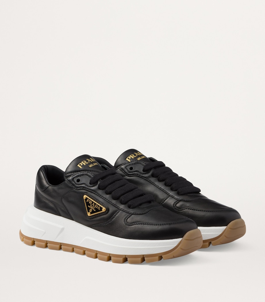 Leather Triangle Sneakers F0632 Image 3