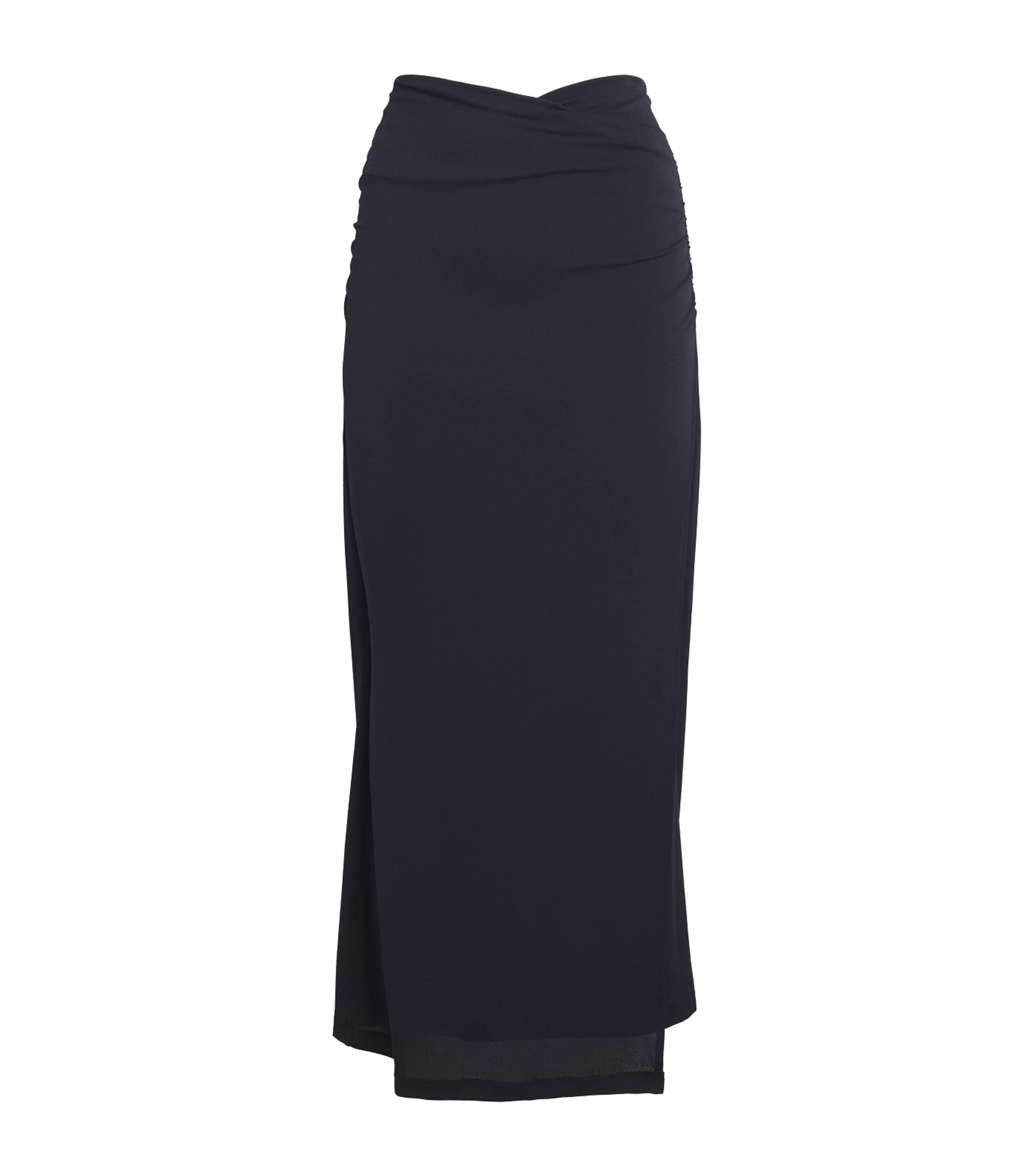 Wolford Womens Crepe Jersey Midi Skirt Black Image 1