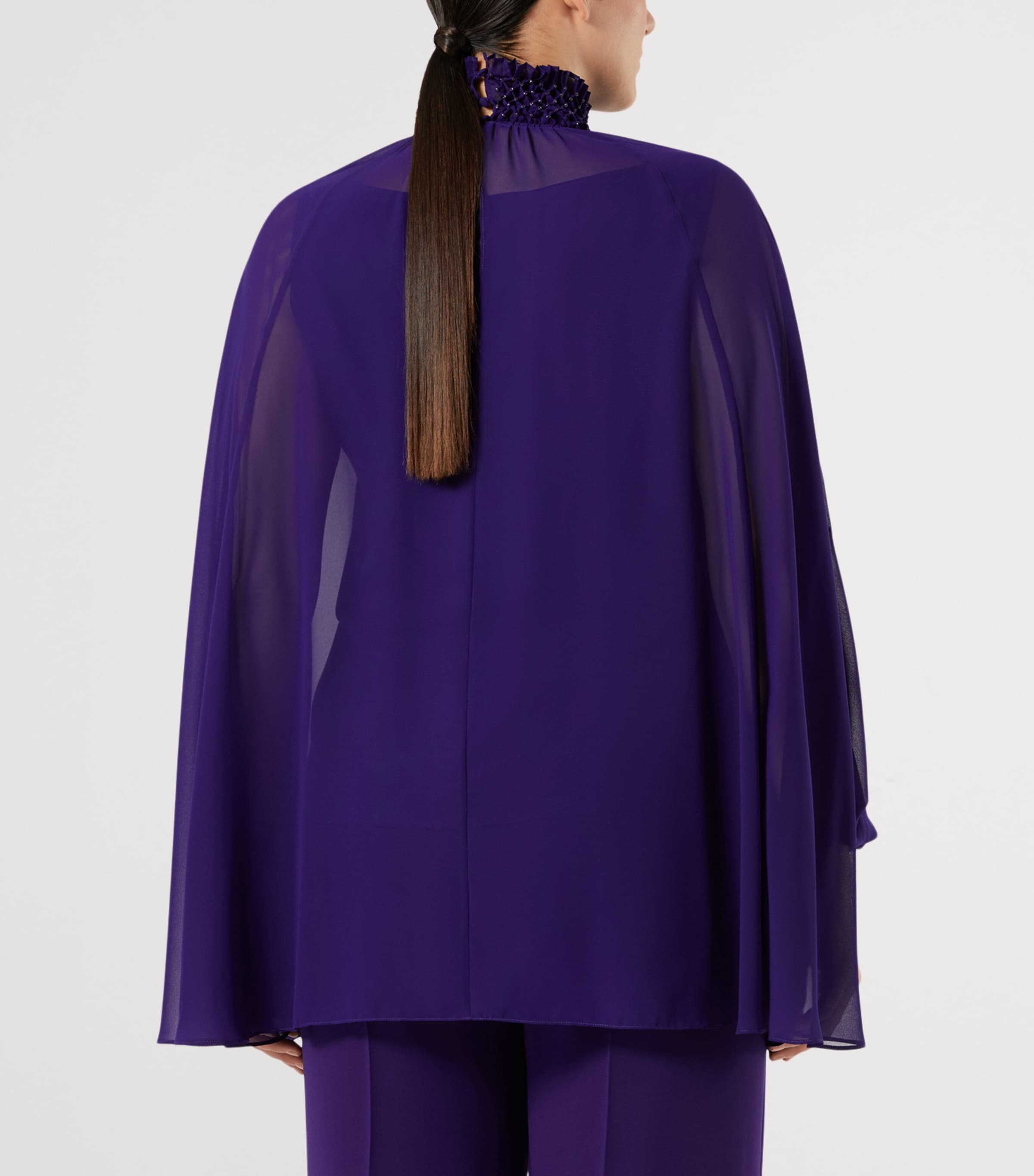 Marina Rinaldi Womens High Neck Embellished Tunic Purple Image 4