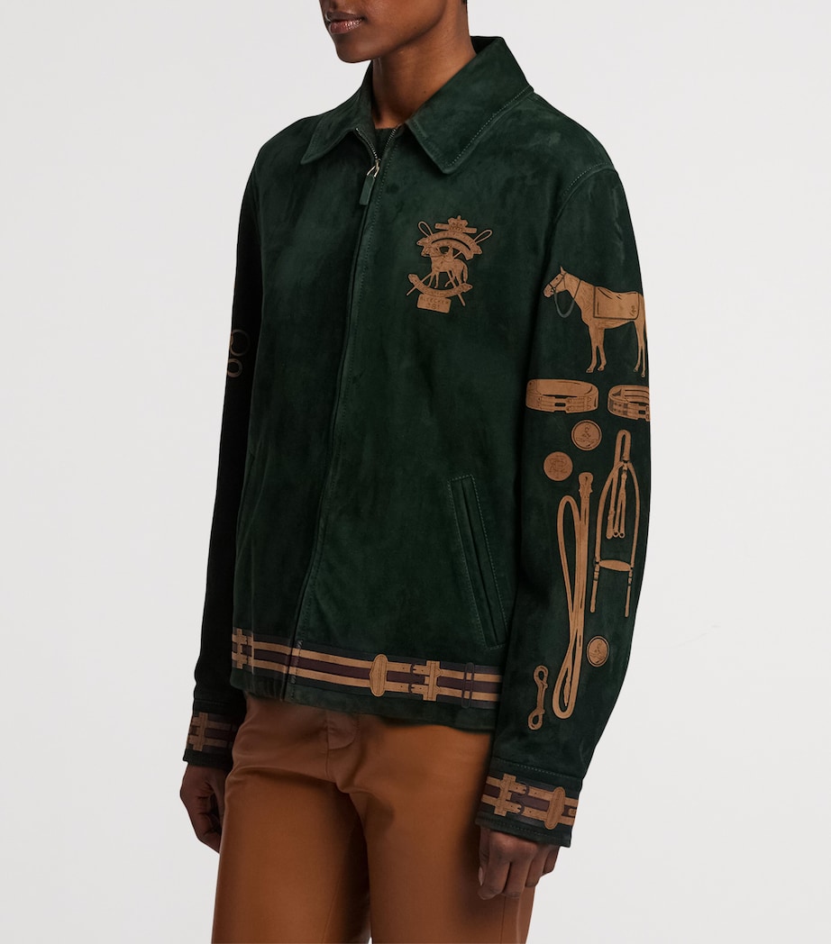 Lamb Suede Work Jacket DARK RACING GREEN Image 7