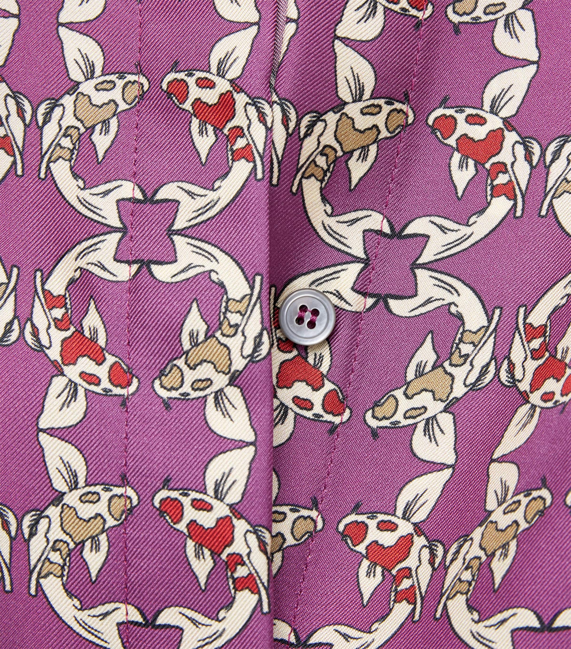 Silk Printed Midi Caftan Dress PLUM Image 5