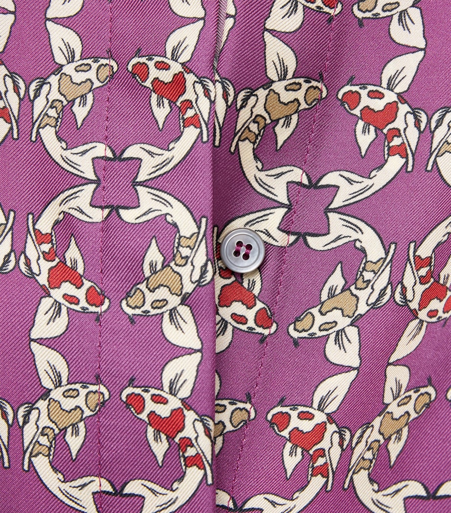 Silk Printed Midi Caftan Dress PLUM Image 5