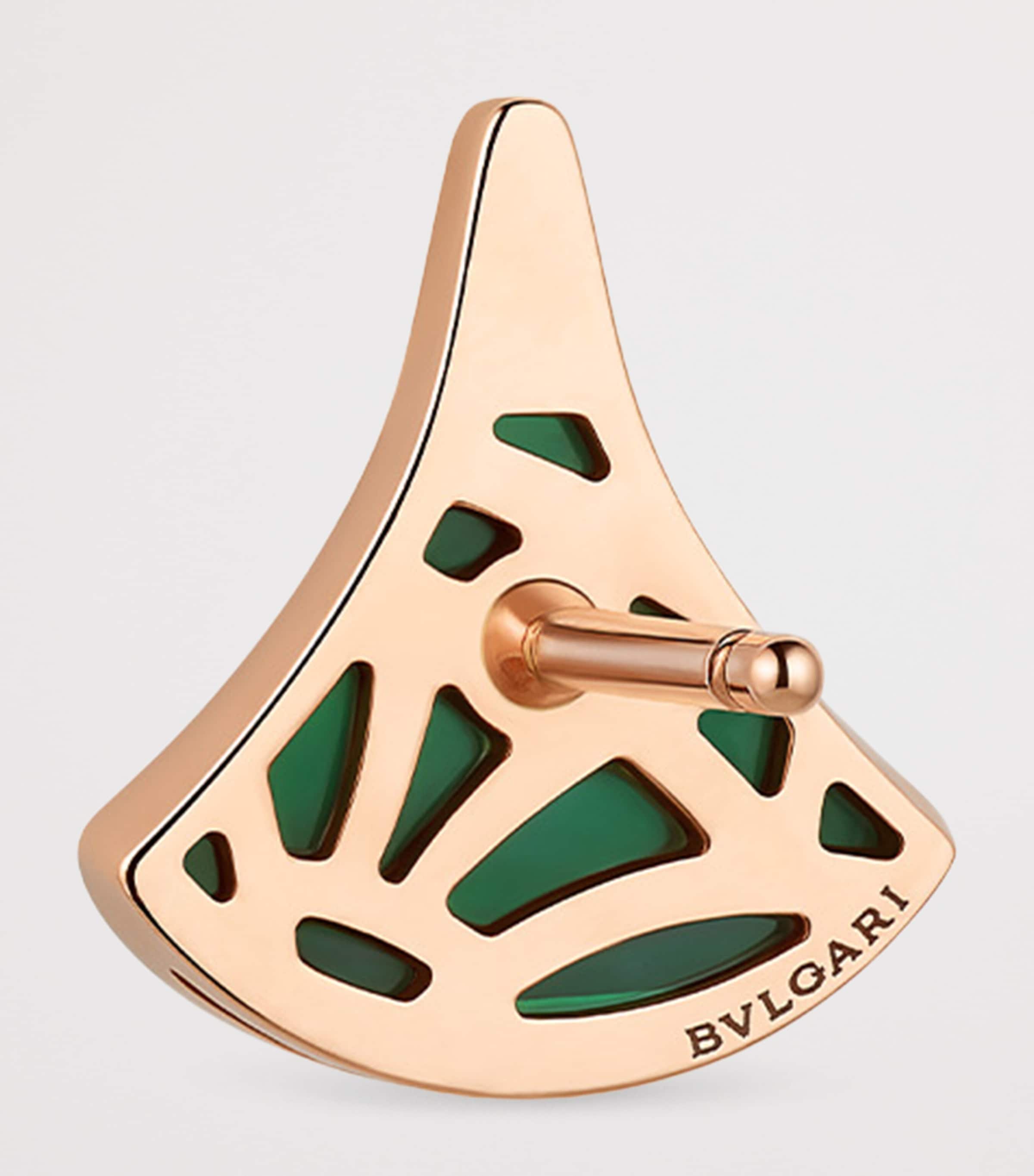 Rose Gold, Diamond and Malachite Divas' Dream Stud Earring PINK GOLD Image 3
