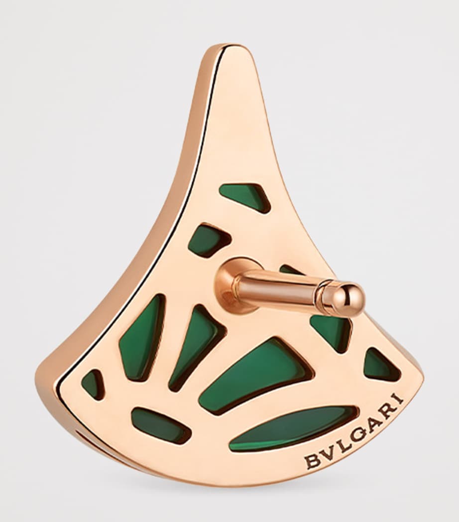 Rose Gold, Diamond and Malachite Divas' Dream Stud Earring PINK GOLD Image 3