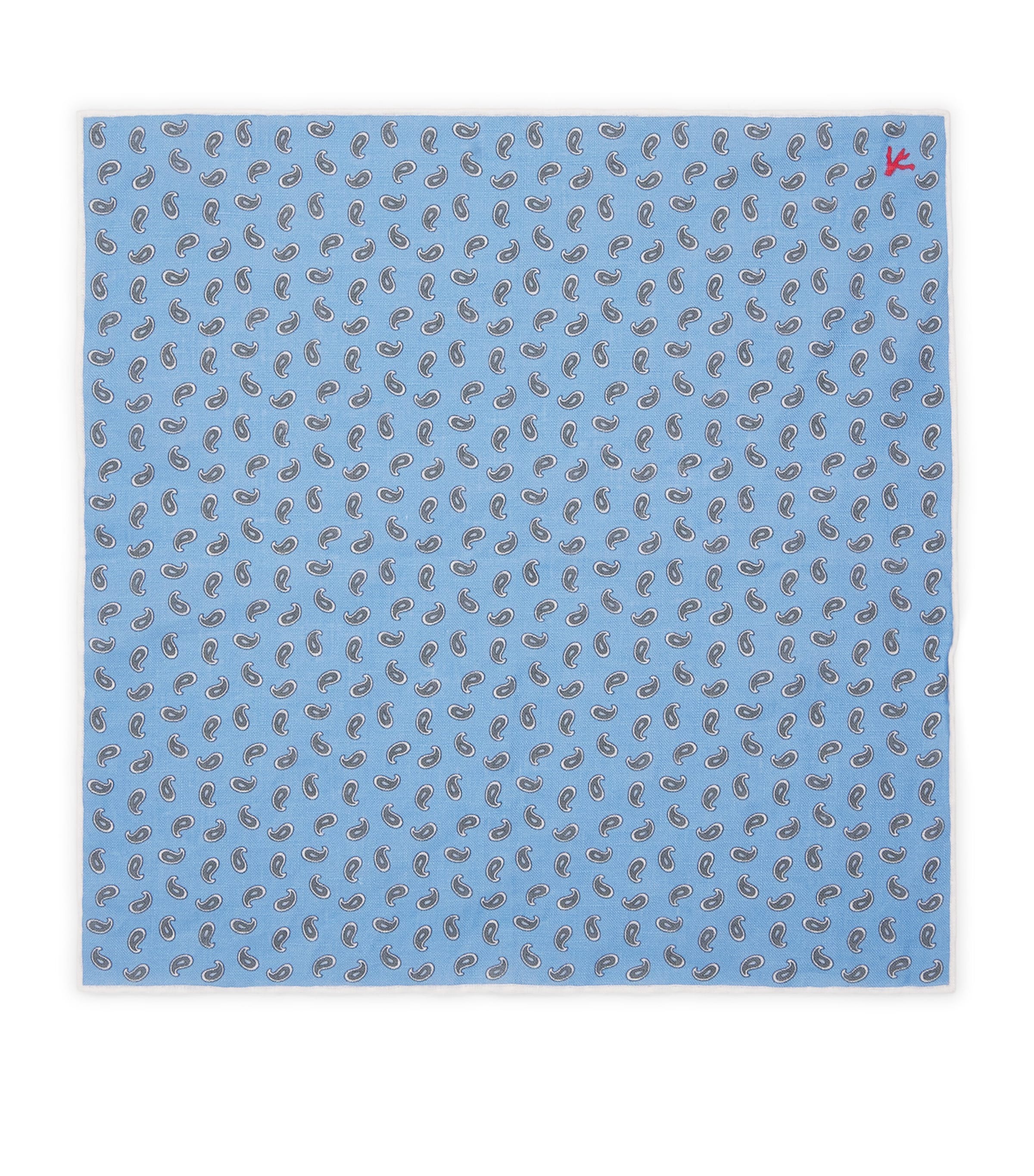 Isaia Silk Printed Pocket Square Image 1