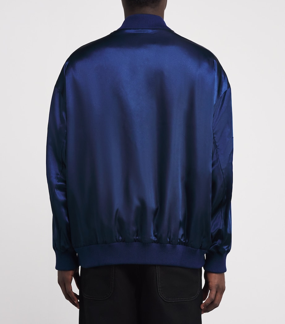 Floral Embroidered Bomber Jacket BLUE Image 4