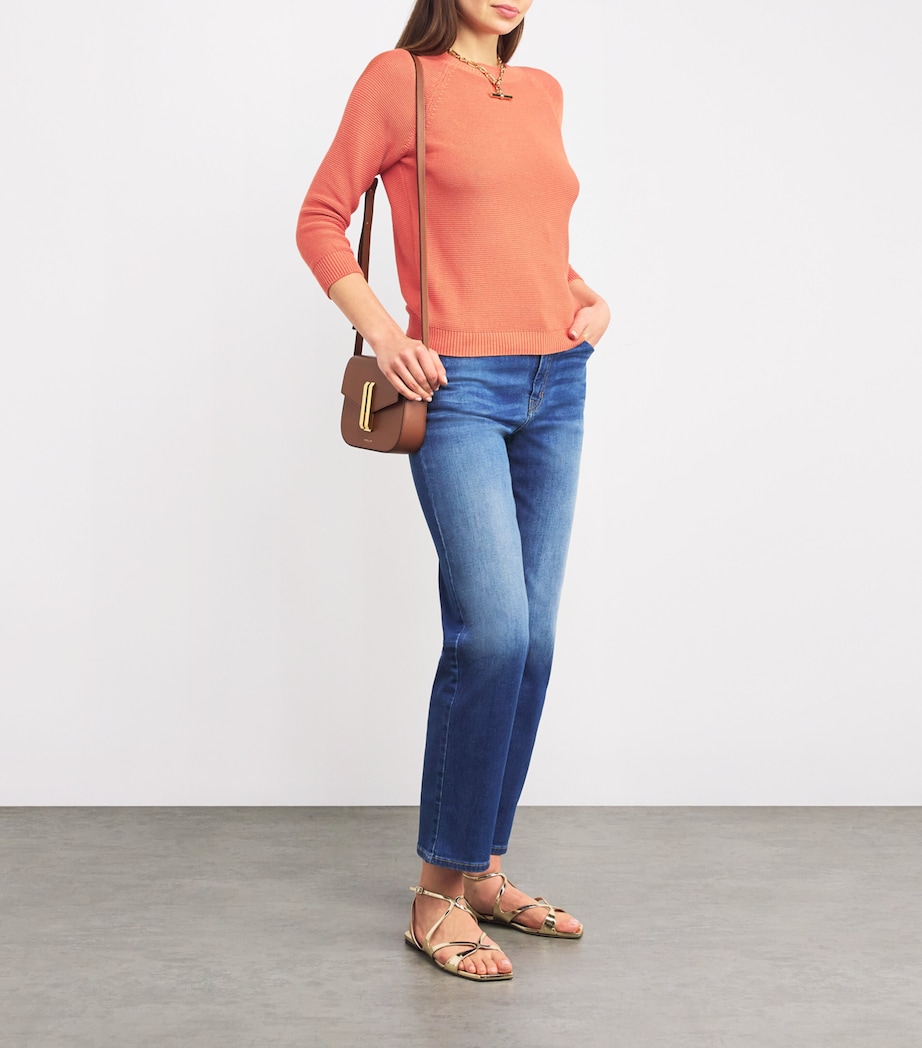 Cotton Crew-Neck Sweater ORANGE Image 2