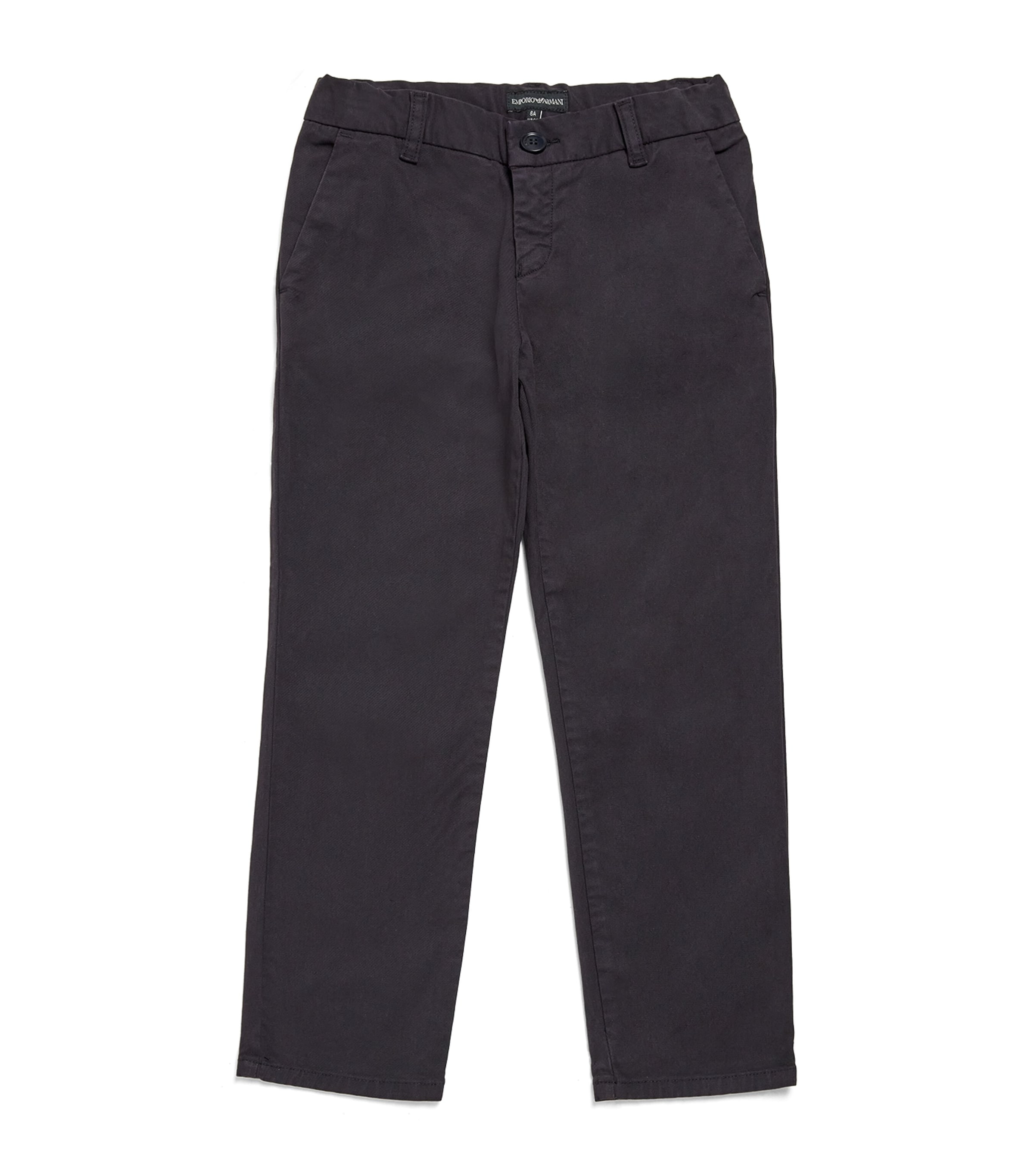 Shop Emporio Armani Stretch-cotton Trousers In Navy