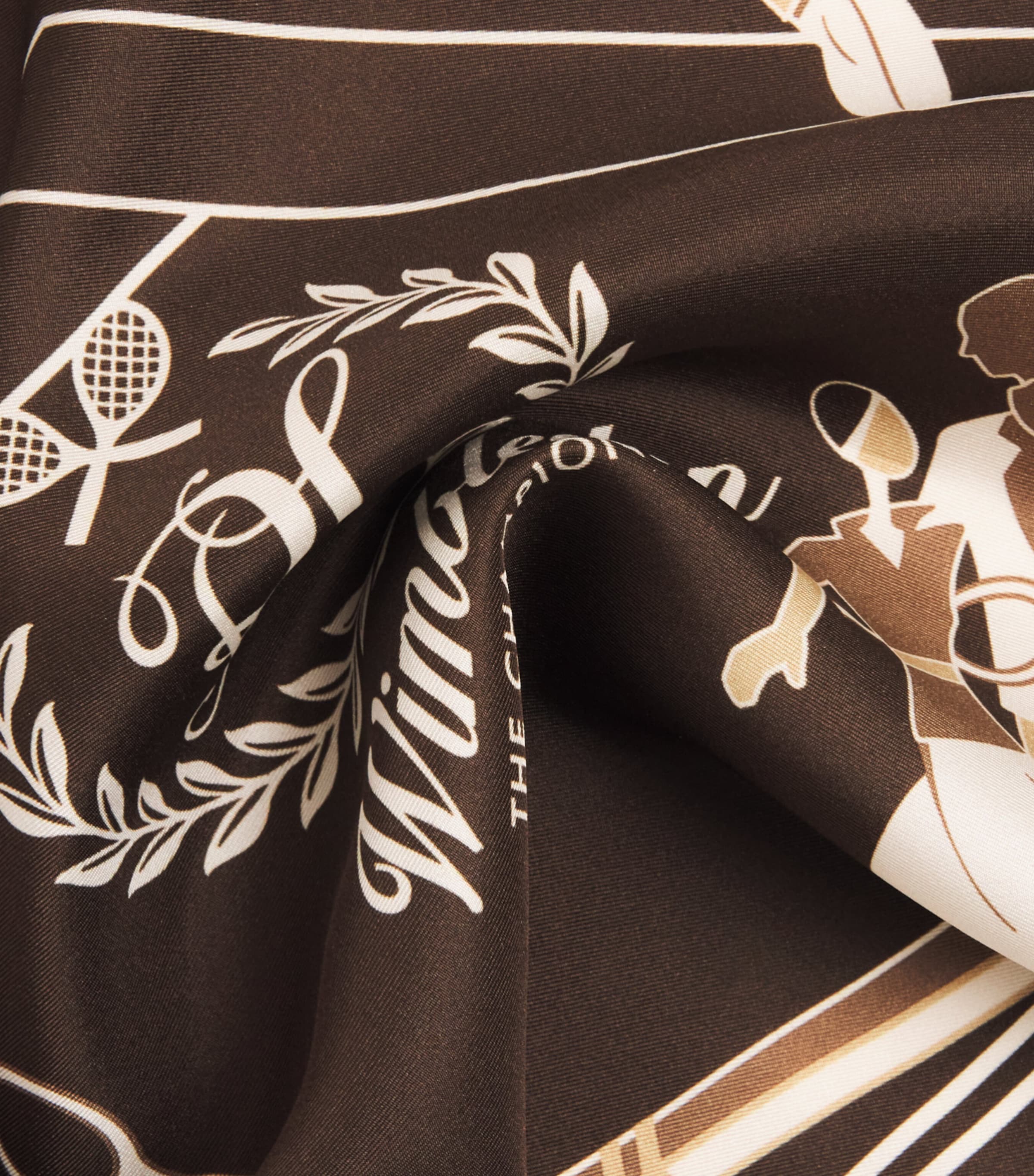 Ralph Lauren Purple Label x Wimbledon Silk Pocket Square Soft Mocha Image 3