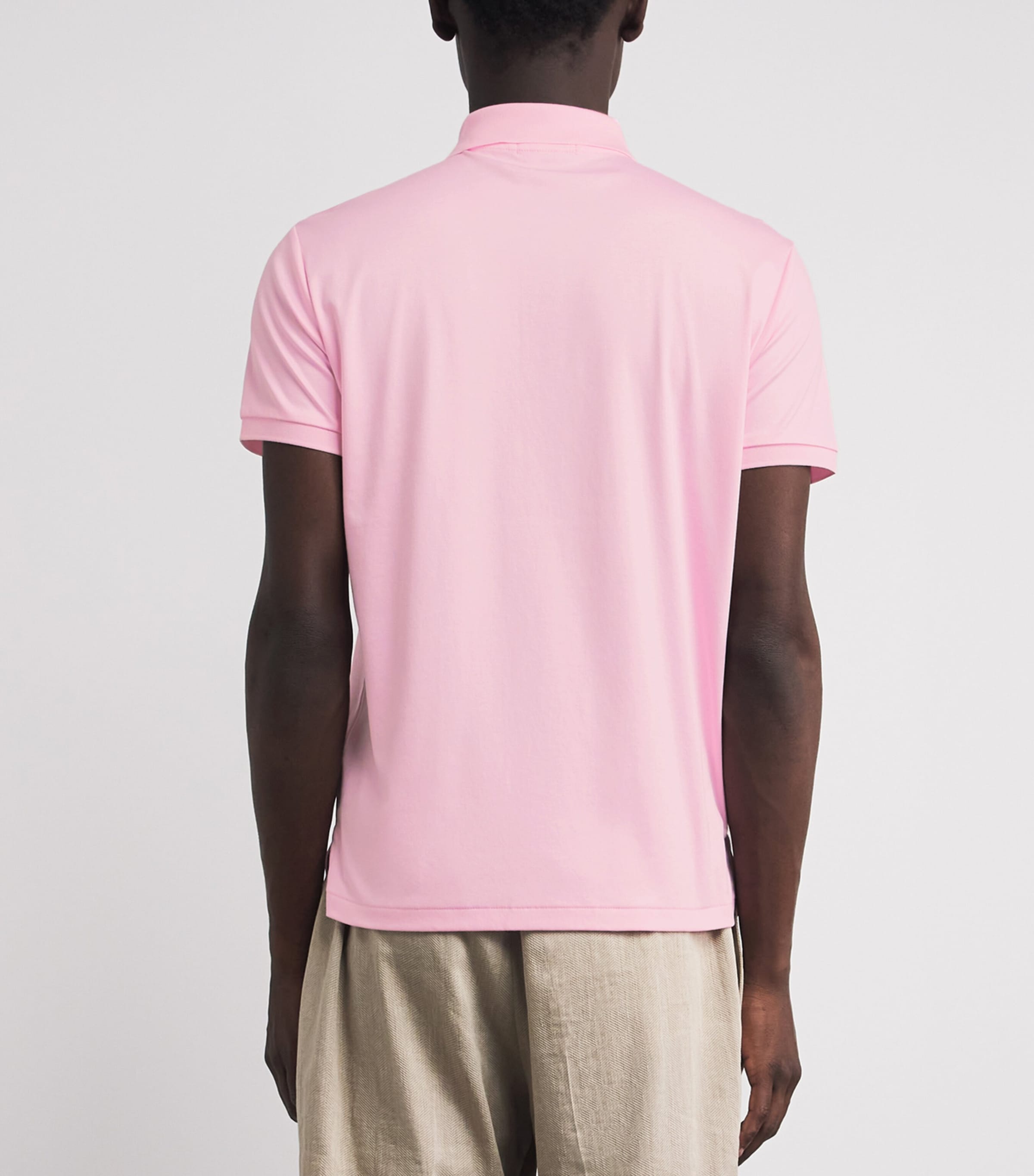 Polo Ralph Lauren Mens Cotton Mesh Custom-Fit Polo Shirt Pink Image 5