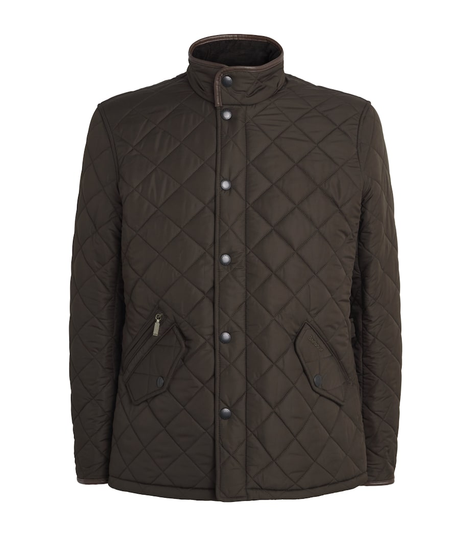 Barbour Mens Quilted Powell Jacket Olive Image 1