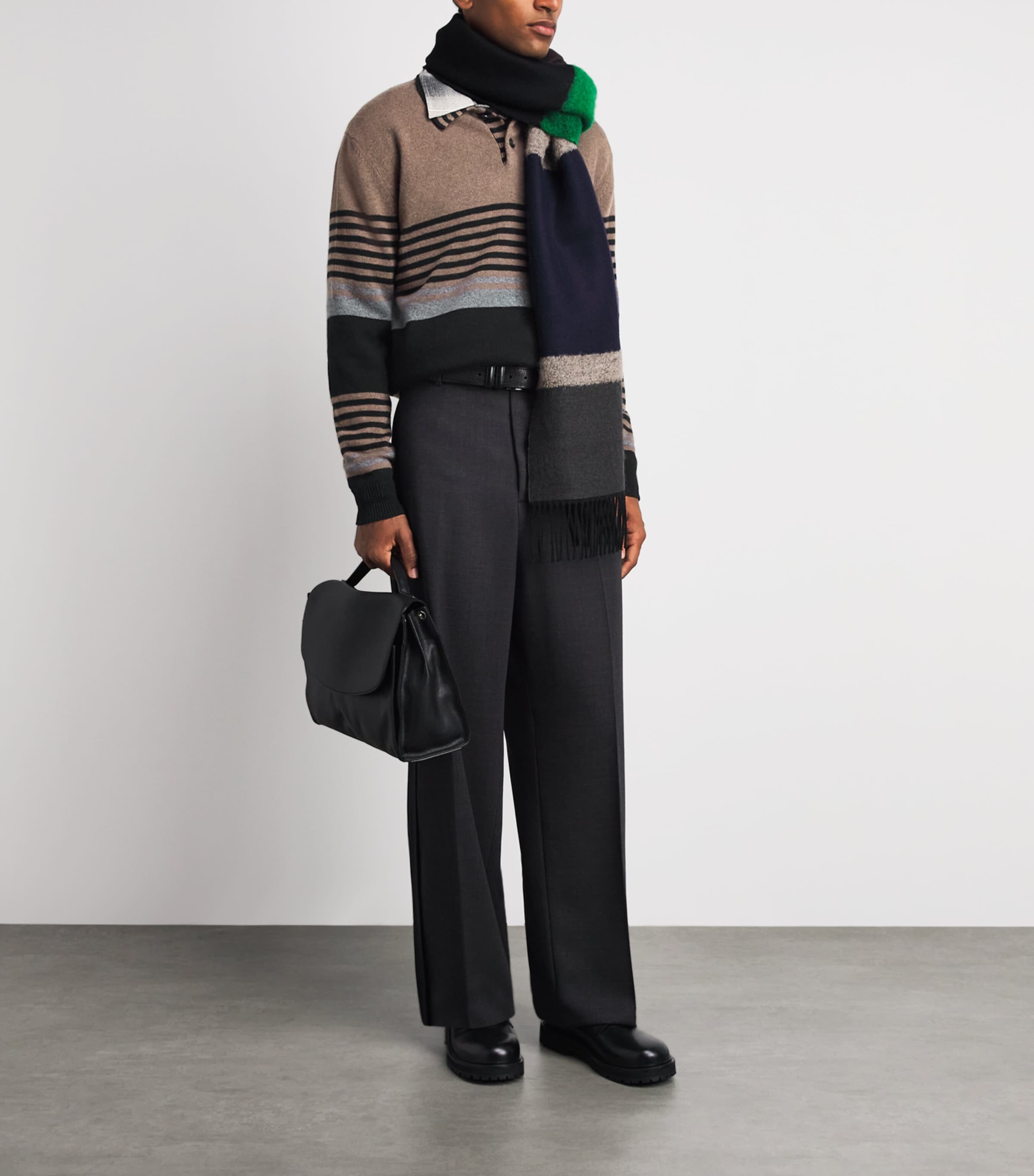 Paul Smith Mens Cashmere Stripe Polo Sweater Image 2