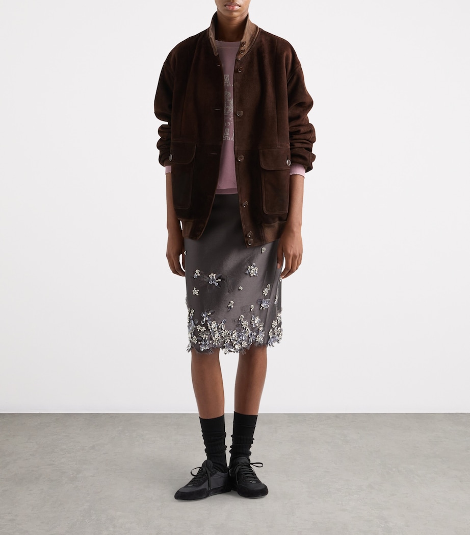 Suede Bomber Jacket F0003 Image 2