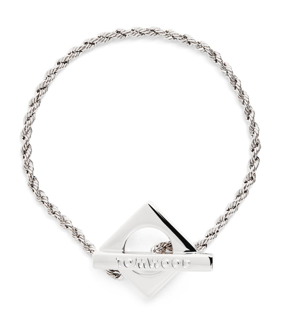 Sterling Silver Square Rope Bracelet S925 Image 1