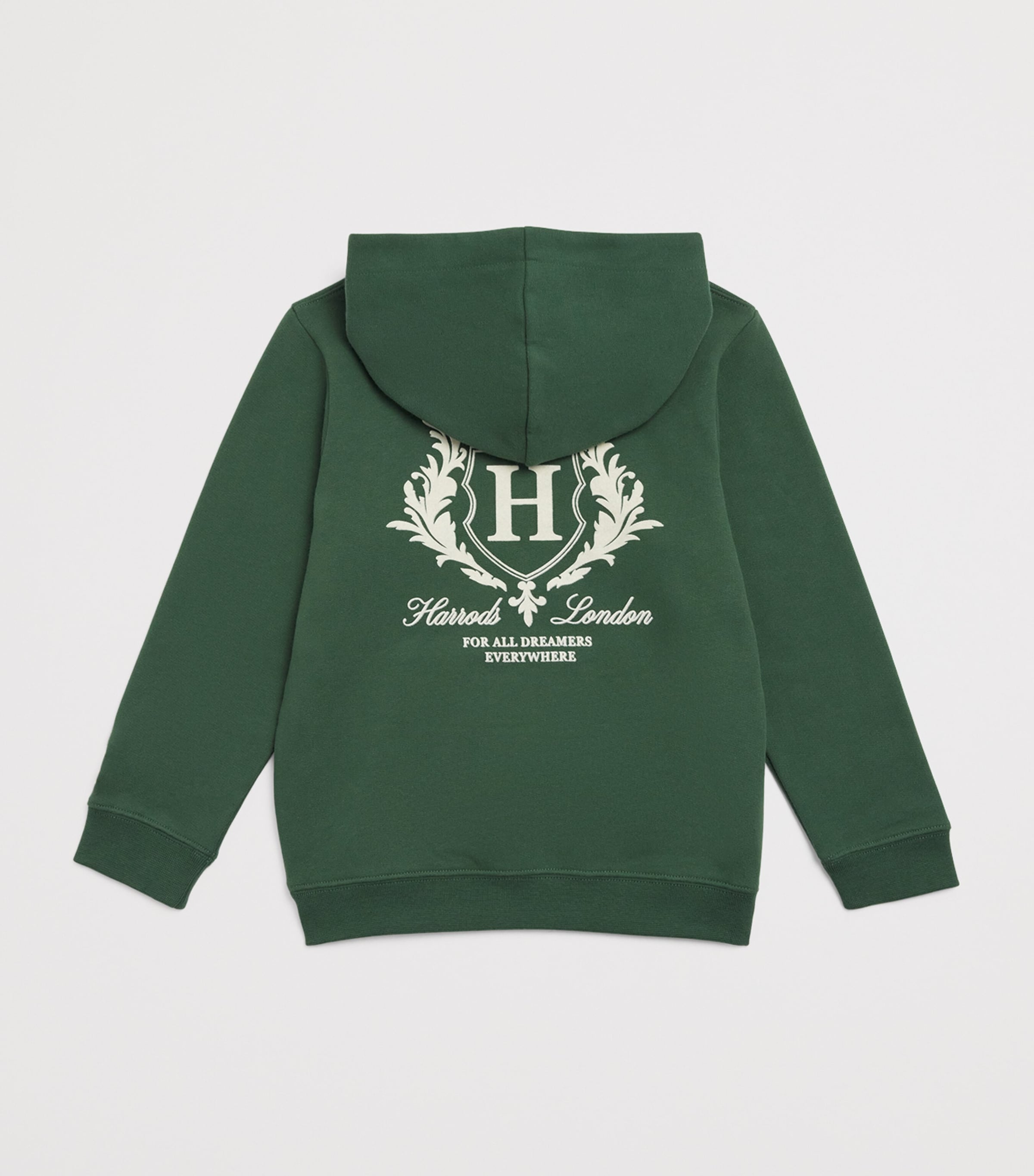 Cotton Logo Hoodie (2-8 Years) HARRODS GREEN Image 2
