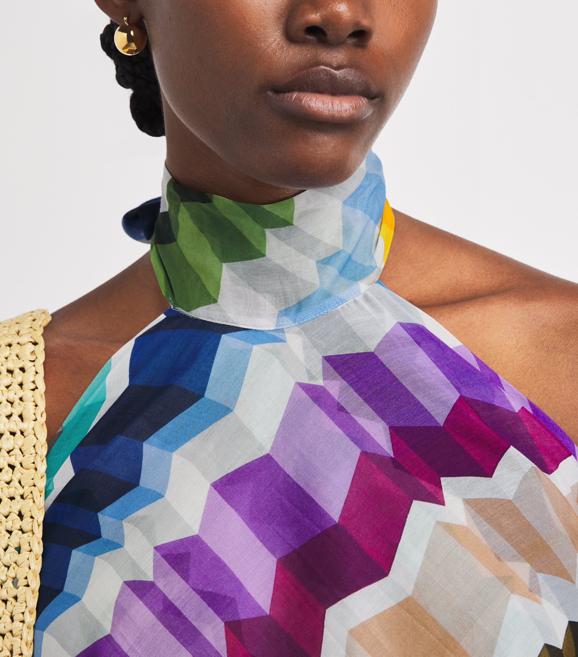 Missoni Womens Cotton-Silk Zigzag Scarf Top Image 3