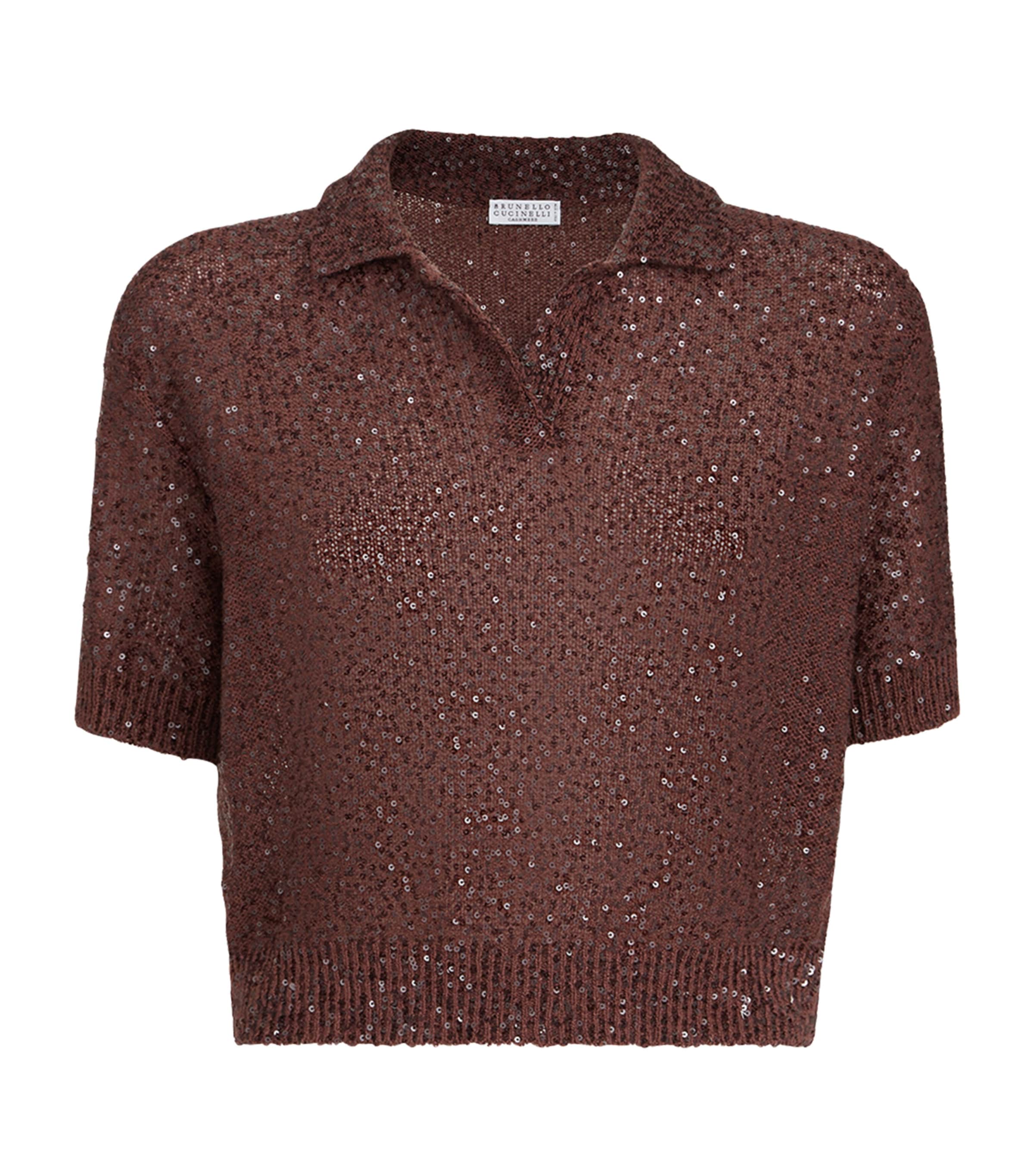 Sequin Collared Top C9092 Image 1