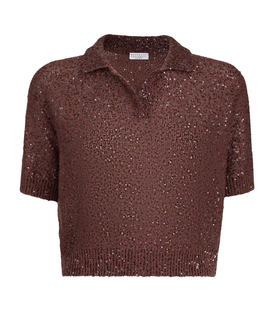 Sequin Collared Top C9092 Image 1