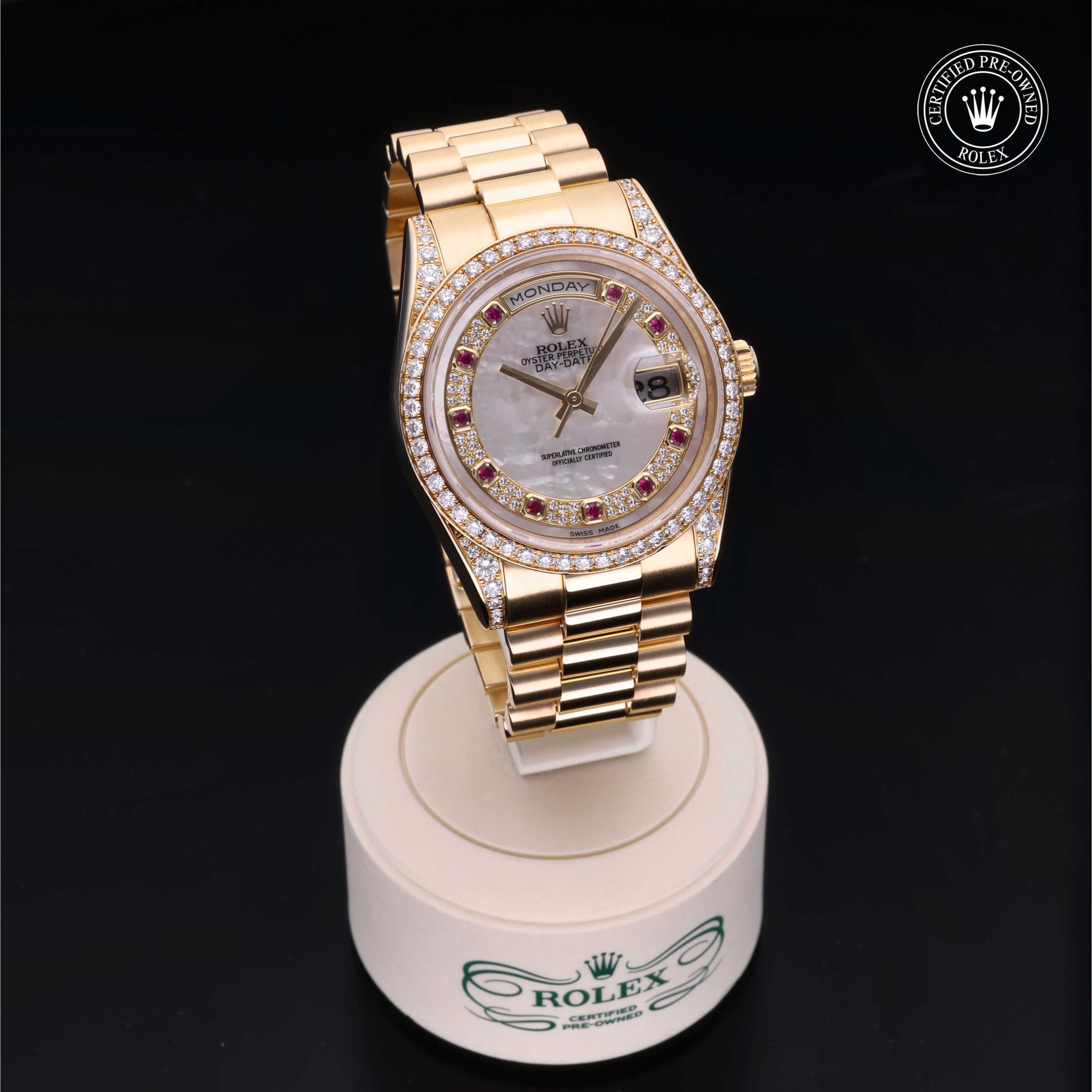 Model image: rolex-certified-pre-owned-Oyster Perpetual Day-Date-36mm-18ct Yellow Gold, Diamond Lugs-2010s-M118388-0030 thumbnail 1