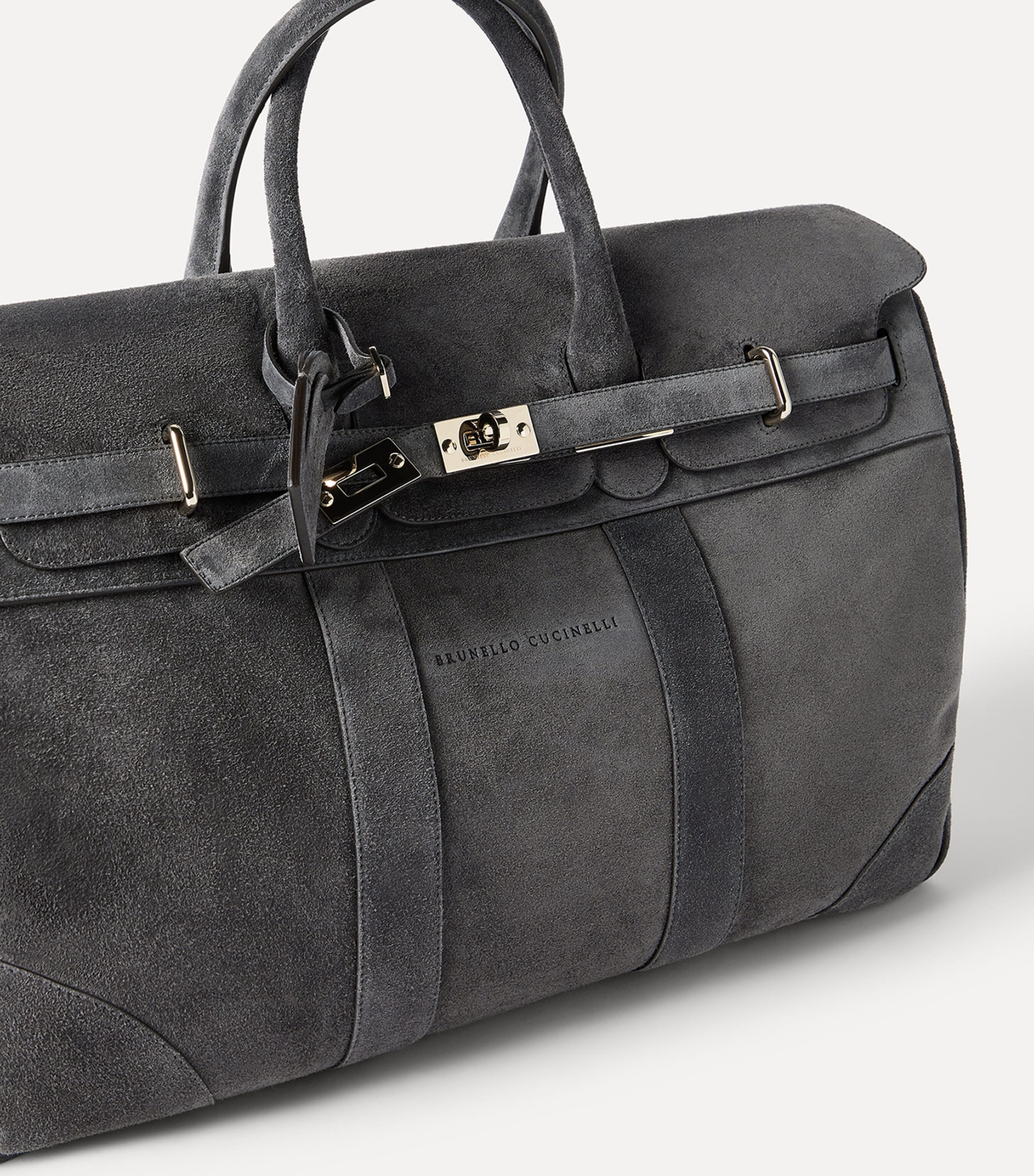 Brunello Cucinelli Suede Country Holdall Image 6