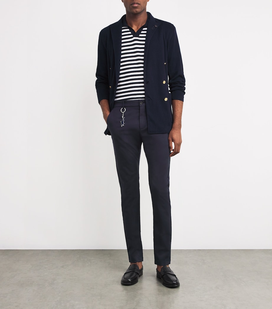 Stretch Slim-Fit Chinos with Shark Charm 50BLUE Image 2