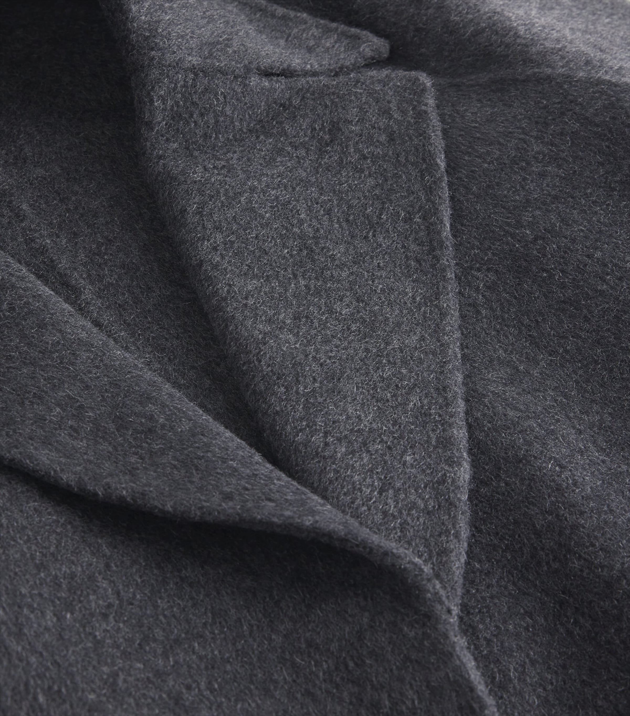 Wool-Blend Belted Coat BLACK GREY Image 5