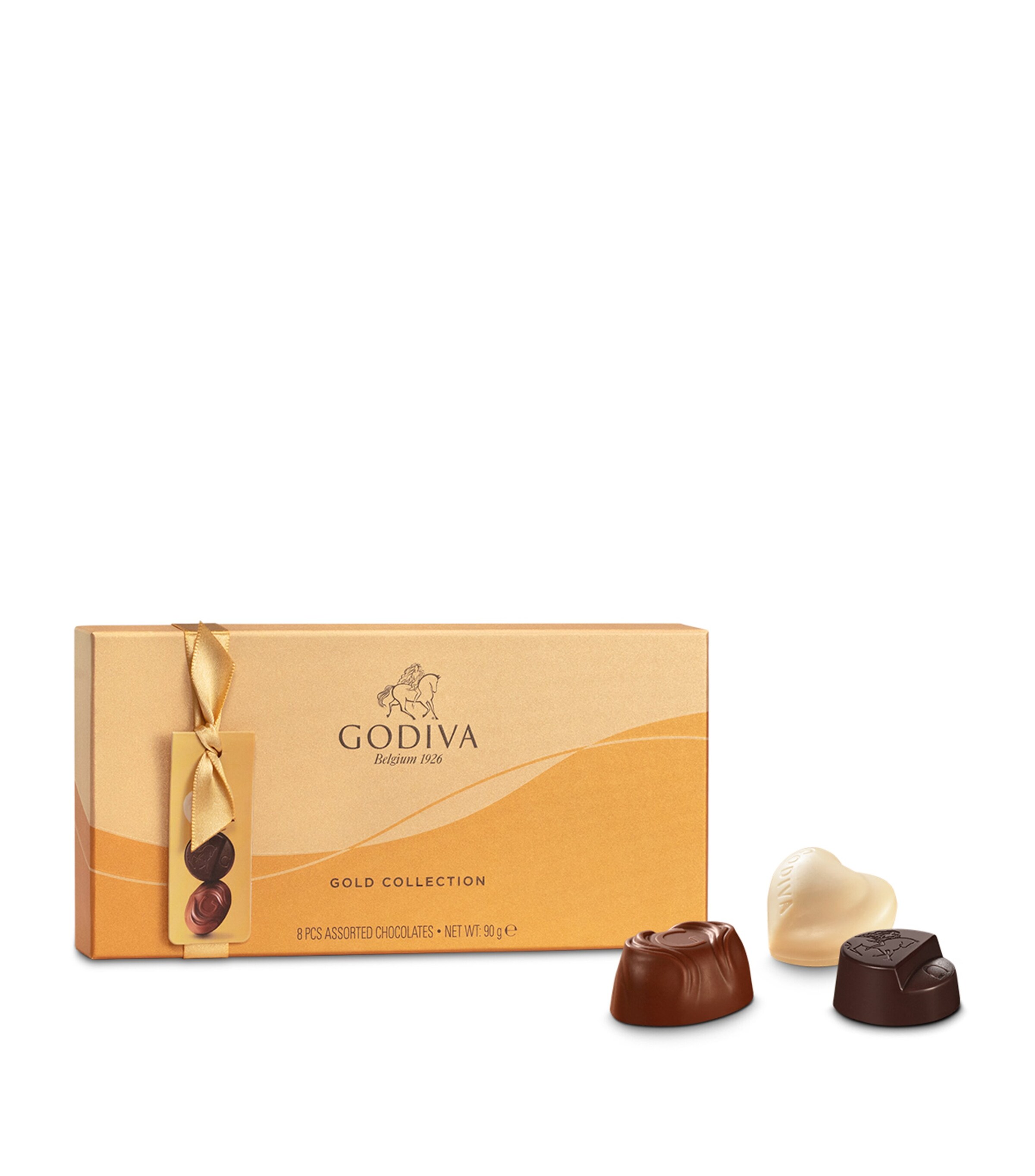 Godiva Milk, White and Dark Chocolate 8-Piece Gold Selection Box (90g) Image 4