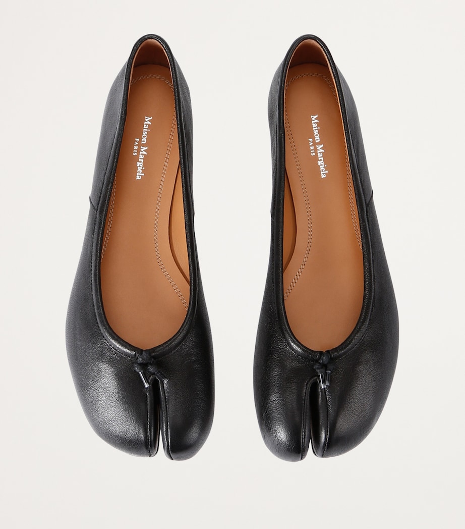 Maison Margiela Leather Tabi Ballerina Flats Black Image 6