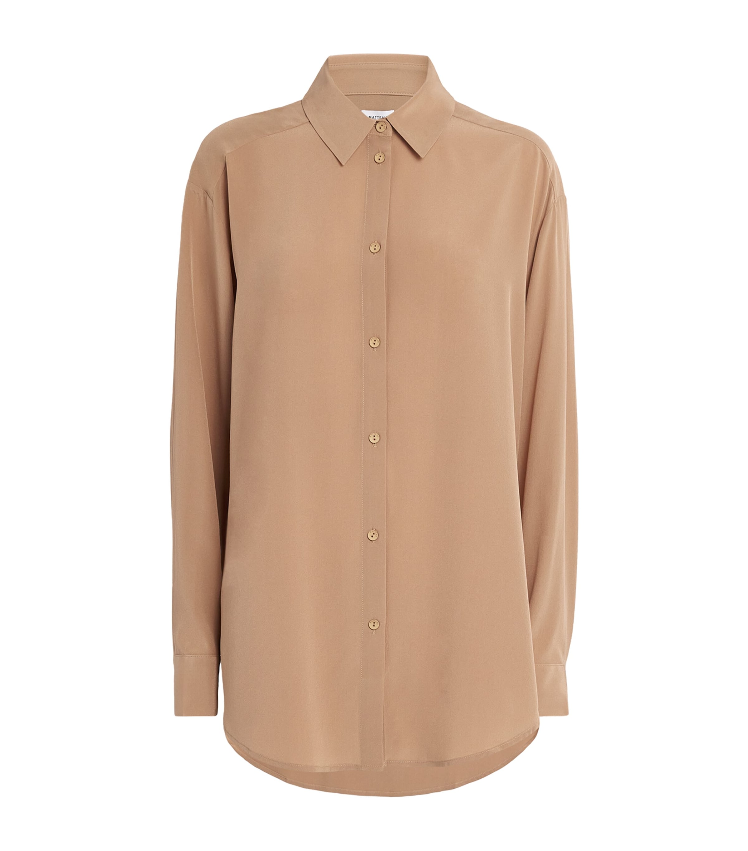 Shop Matteau Silk Long-sleeve Shirt In Beige