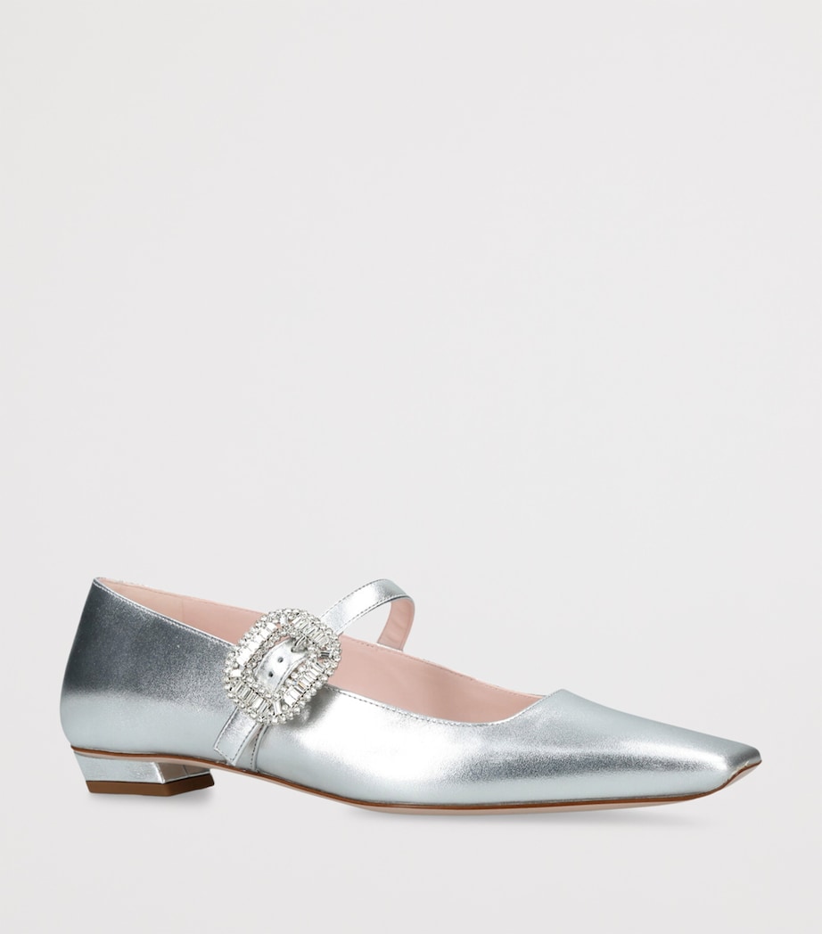 Leather Belle Vivier Mary Janes SILVER Image 3