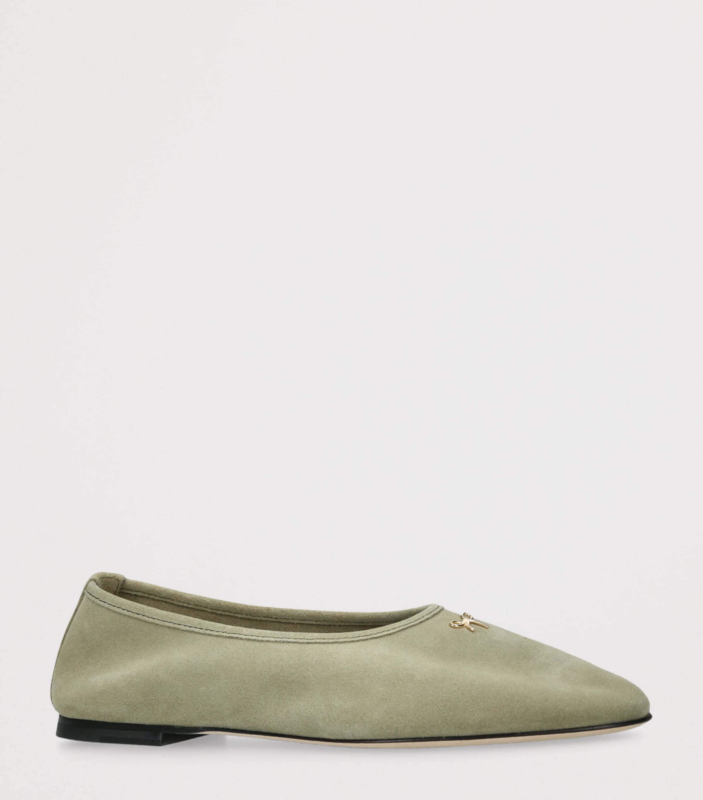 Dear Frances Suede Gala Ballet Flats Khaki Image 3