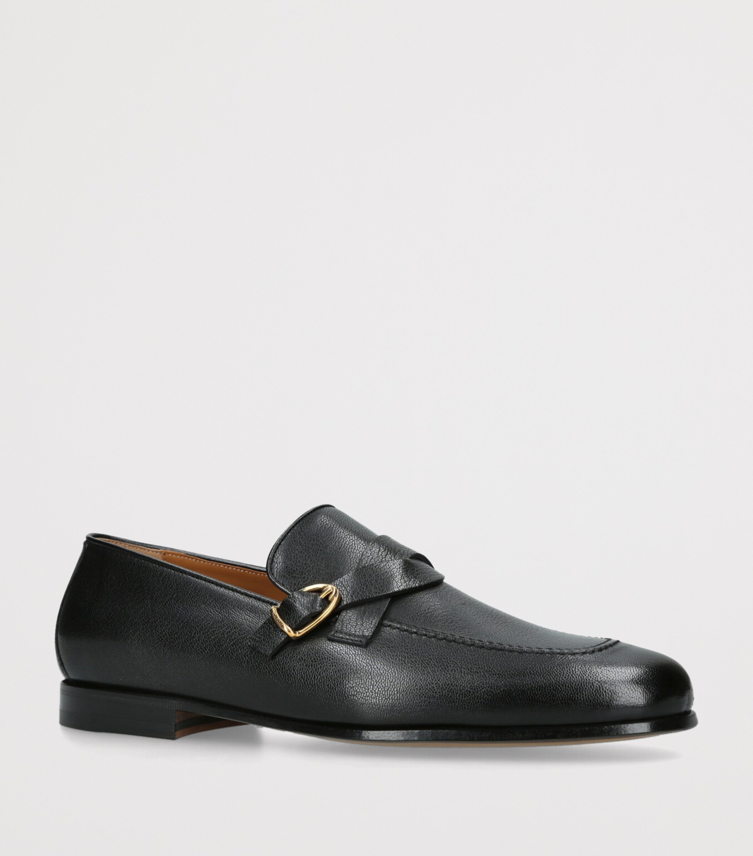 Suede Side Buckle Loafers BLACK Image 3
