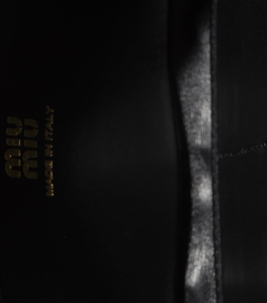 Miu Miu Leather Matelassé Chain Wallet Black Image 2